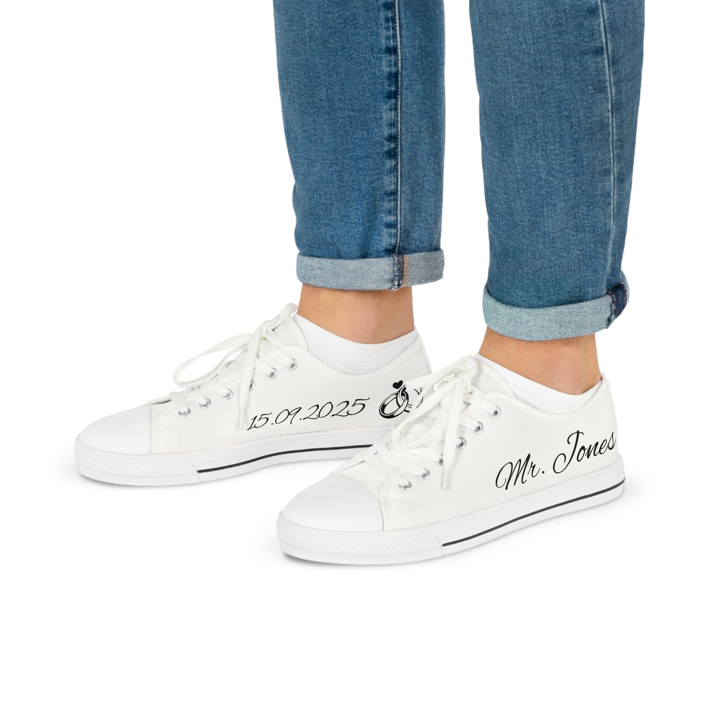 Personalized Groom Sneakers - Custom Wedding Date Shoes, Mens Wedding Trainers, Unique Groom Gift