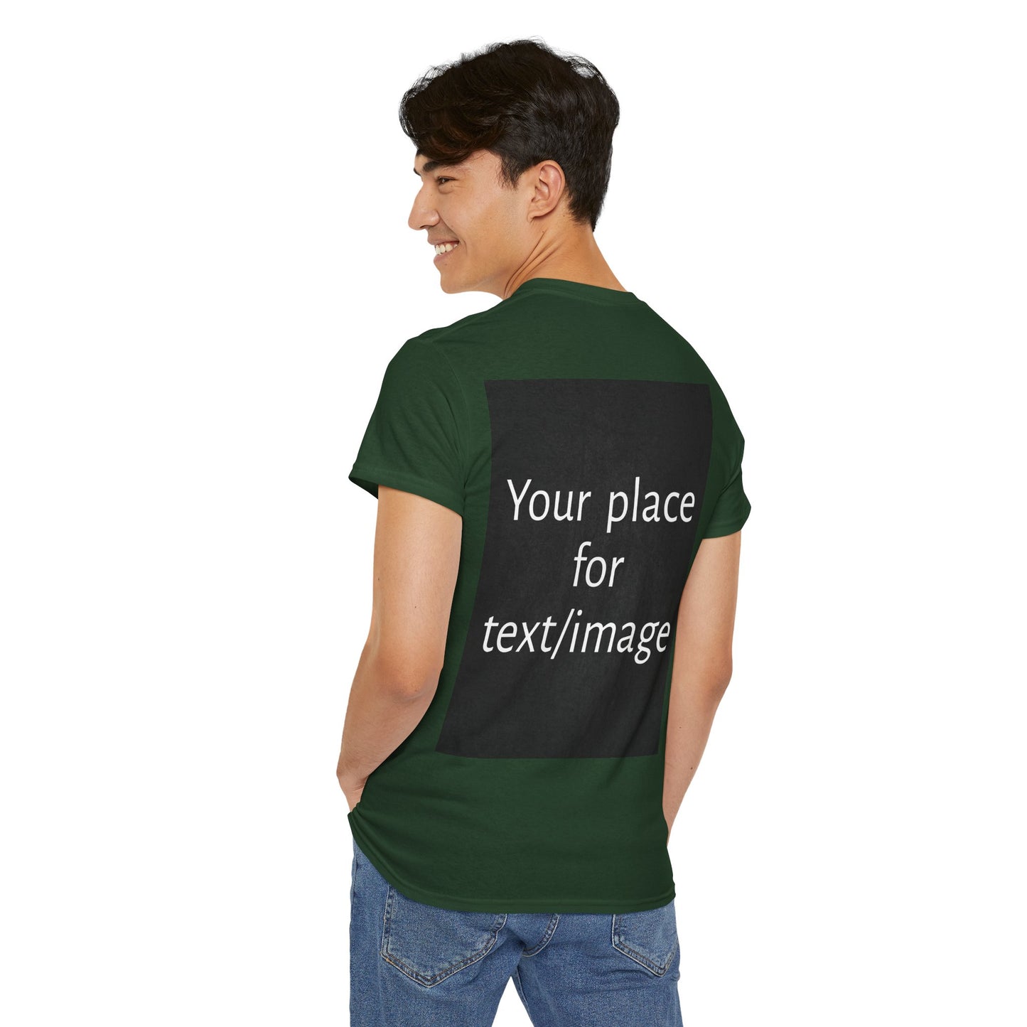 Machen Sie es zu Ihrem – Individuelles T-Shirt mit Vorder- und Rückseite | Personalisiertes T-Shirt für Fotos, Text oder Logos – Ihre Kunst, Ihr T-Shirt