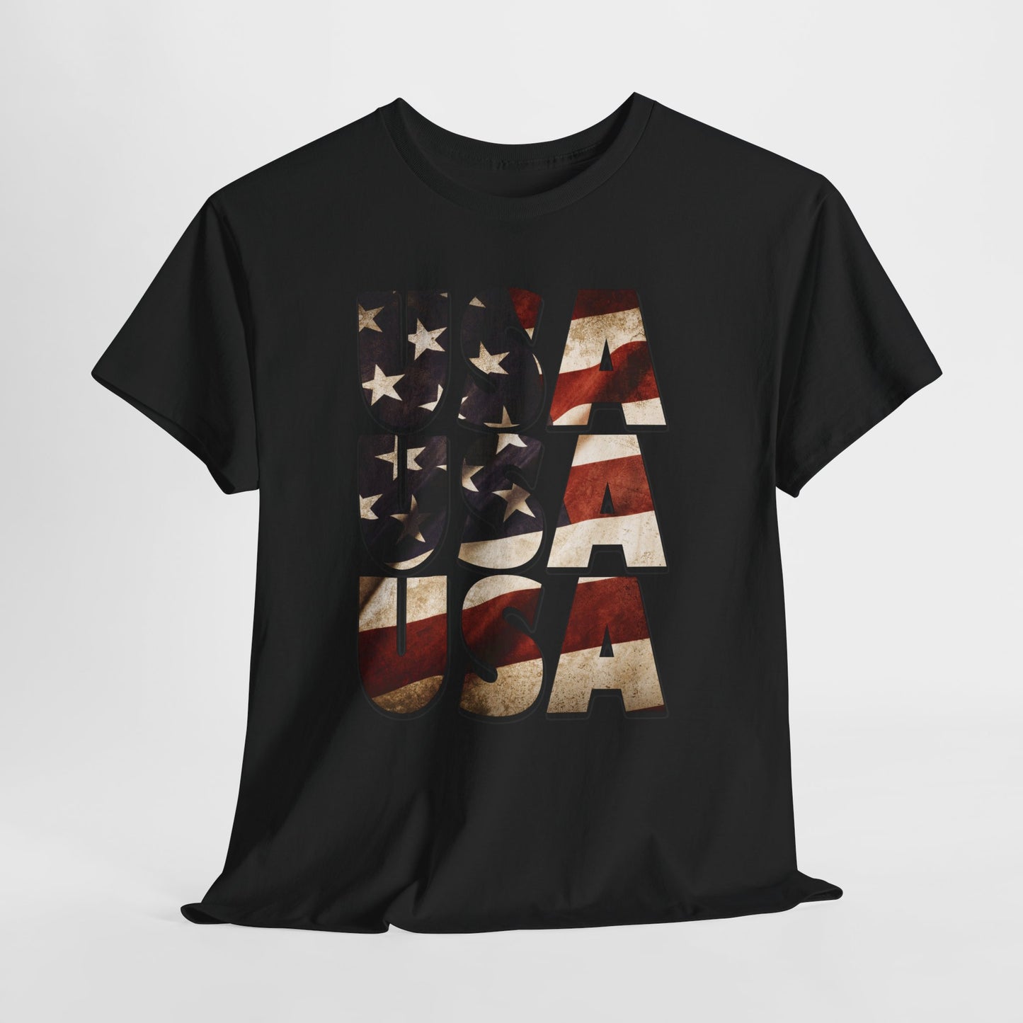 Vintage USA Flag T-Shirt - Distressed American Flag 4th of July Tee