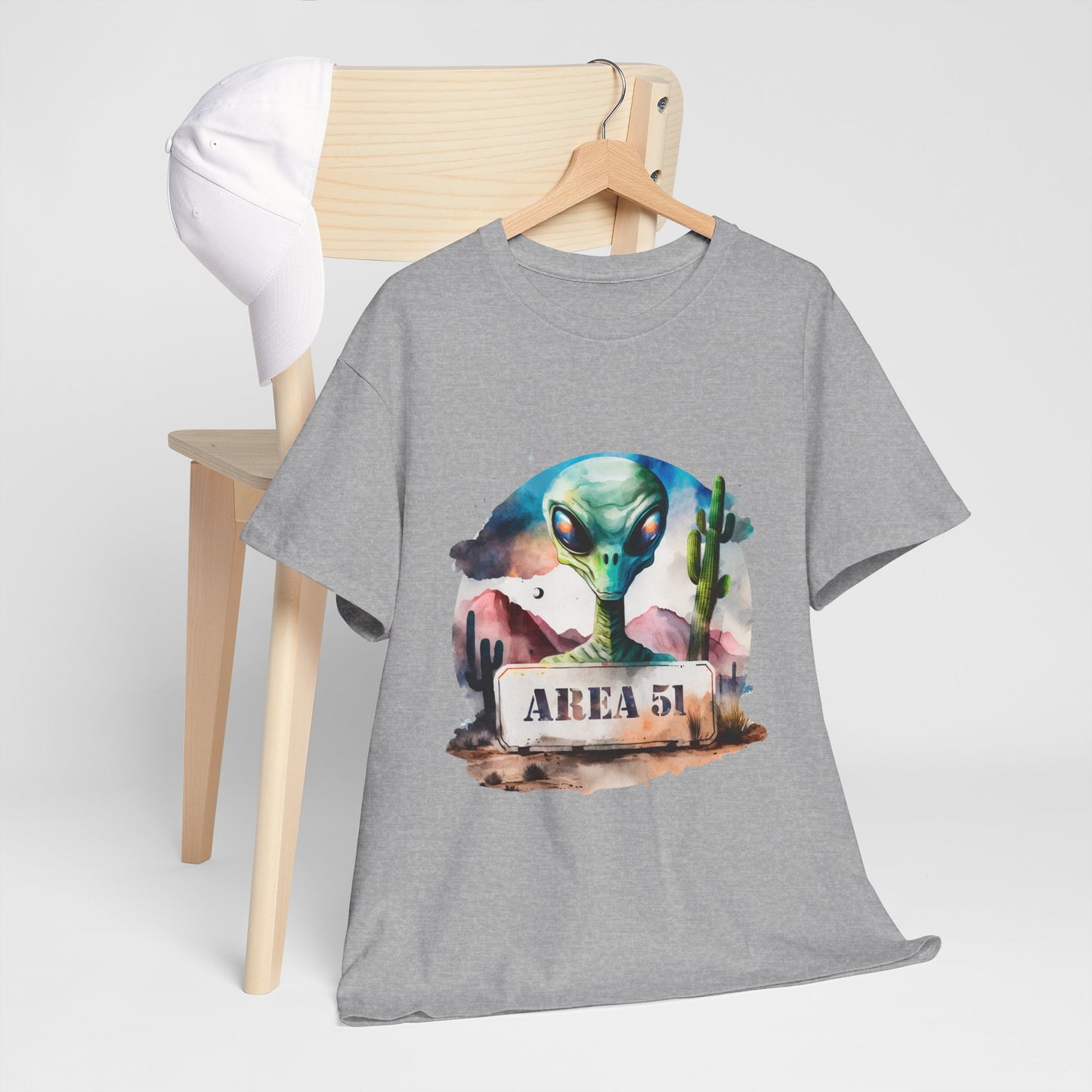 Area 51 Alien Shirt - Watercolor UFO Desert Tee, Roswell Sci-Fi Aesthetic T-Shirt