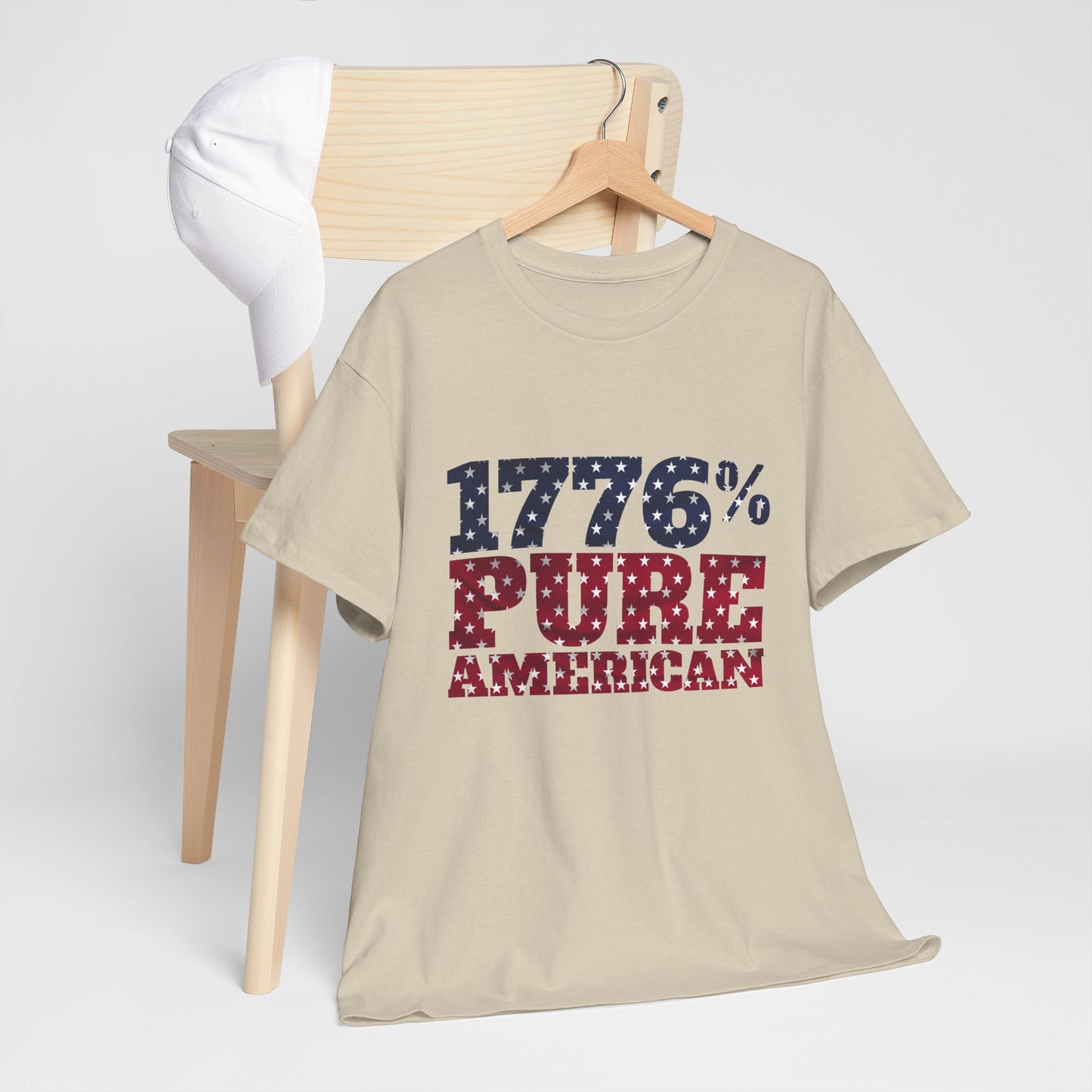 1776 Pure American T-Shirt - Vintage Patriotic USA 4th of July Tee