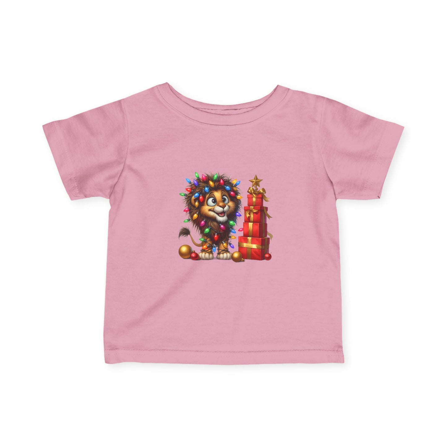 Baby Lion Christmas Lights Infant T-Shirt – Safari Holiday Outfit