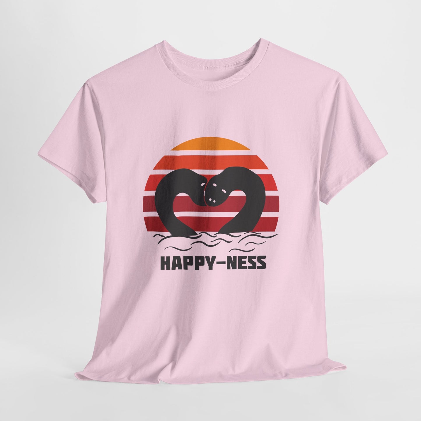 Happy-Ness Loch Ness Shirt - Cute Nessie Heart Retro Sunset Tee - Scotland Souvenir