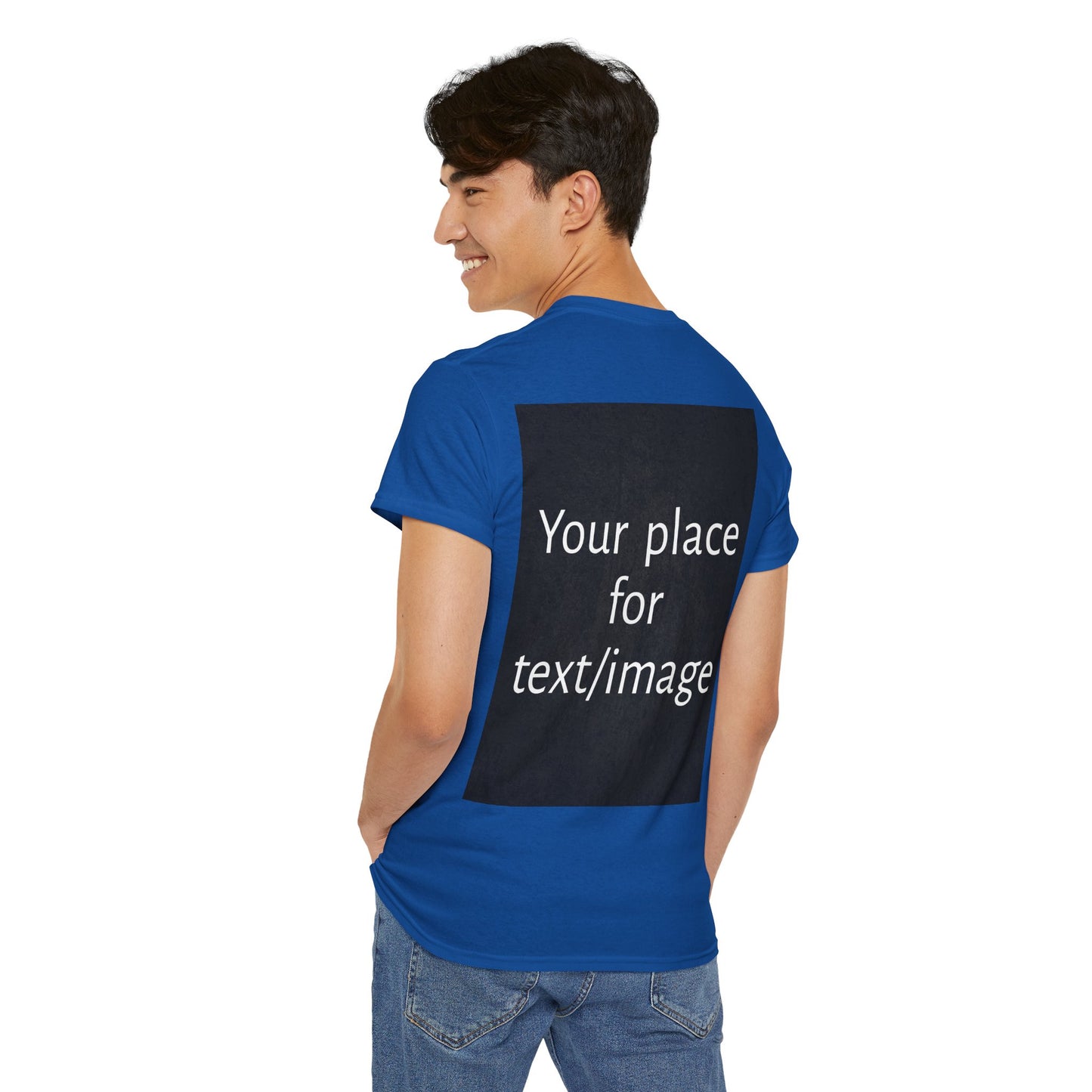 Machen Sie es zu Ihrem – Individuelles T-Shirt mit Vorder- und Rückseite | Personalisiertes T-Shirt für Fotos, Text oder Logos – Ihre Kunst, Ihr T-Shirt