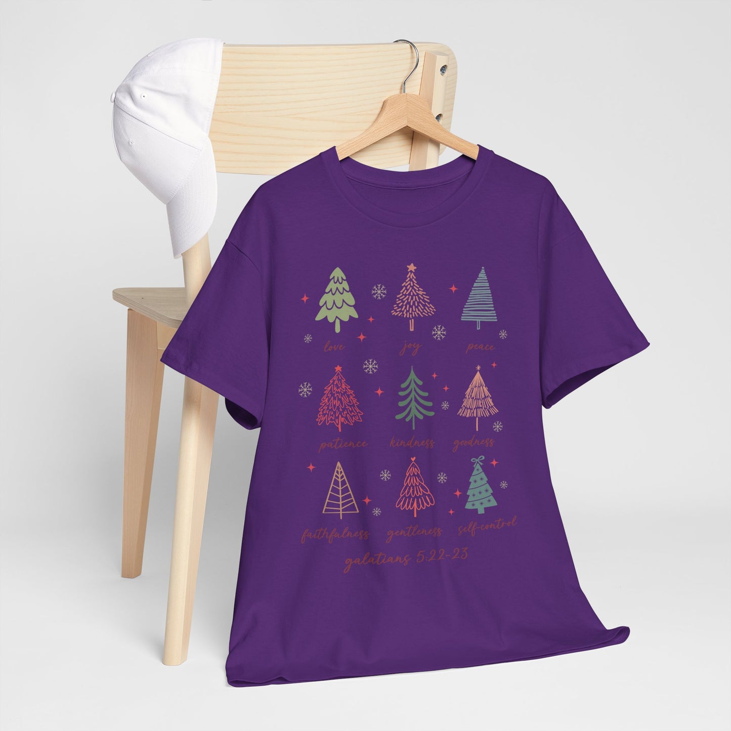Fruits of the Spirit Christmas T-Shirt - Galatians 5:22-23 Faith Tee