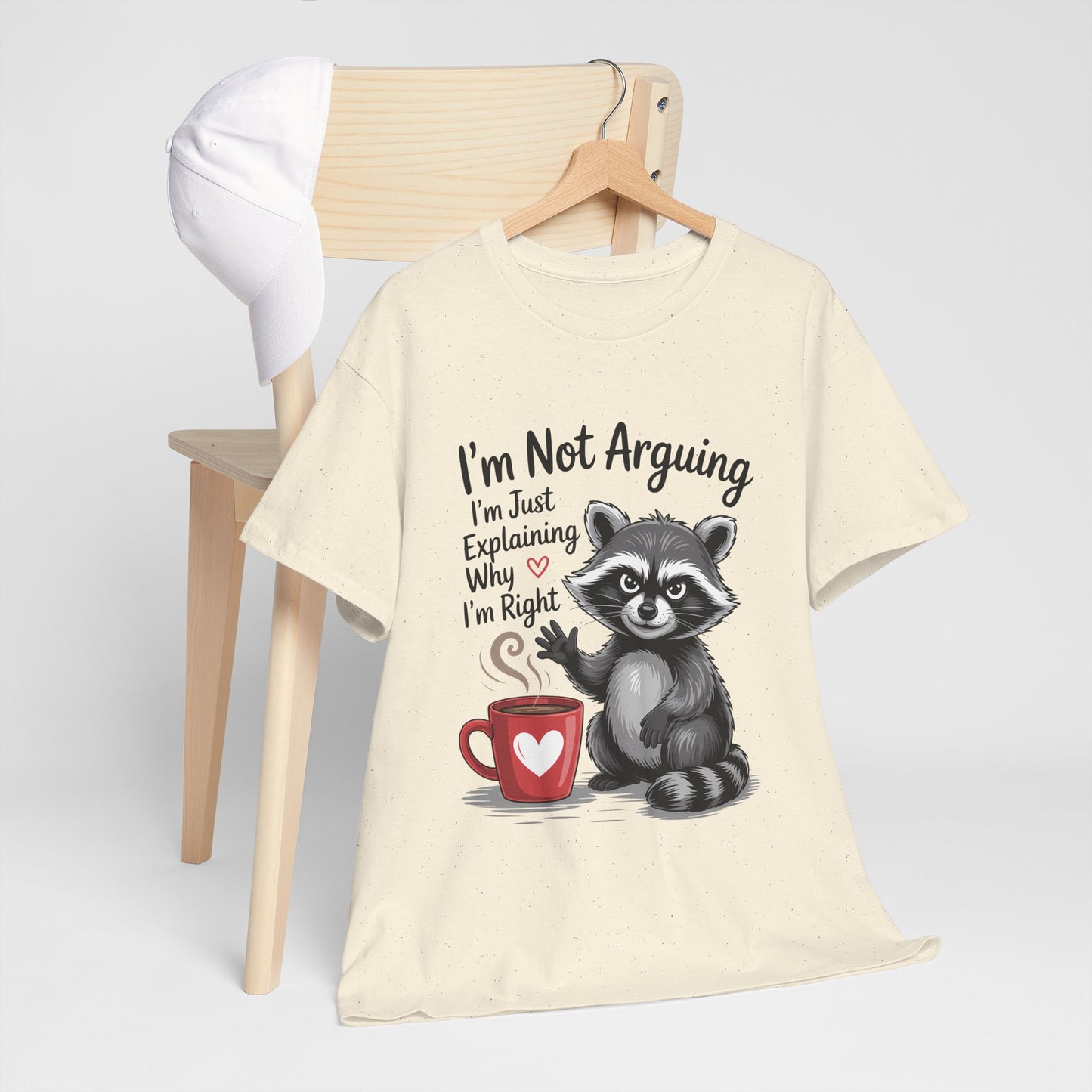 I'm Not Arguing Raccoon Coffee T-Shirt - Funny Caffeine Tee