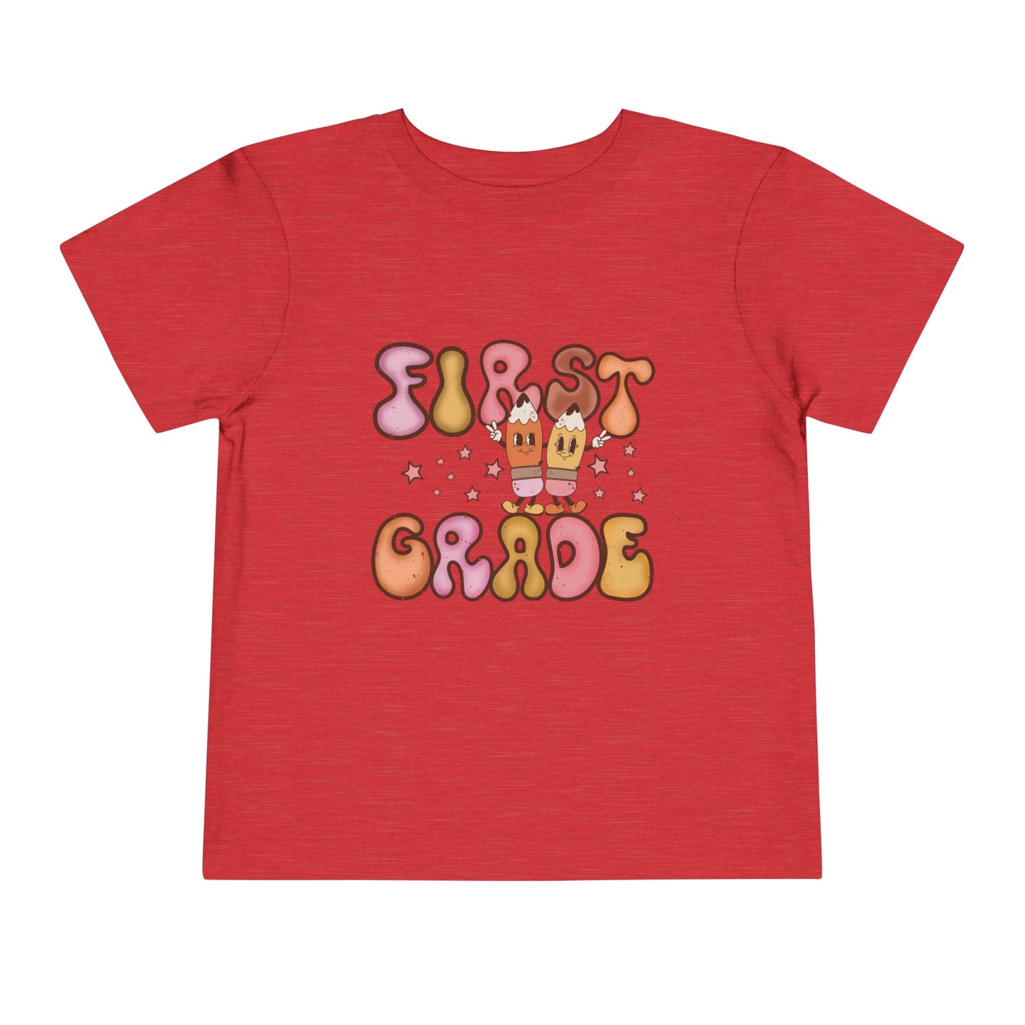 First Grade Bubble Letters T-Shirt | Cute Retro Back to School Kids Tee