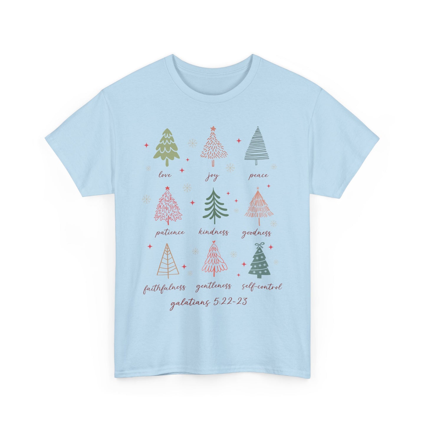 Fruits of the Spirit Christmas T-Shirt - Galatians 5:22-23 Faith Tee