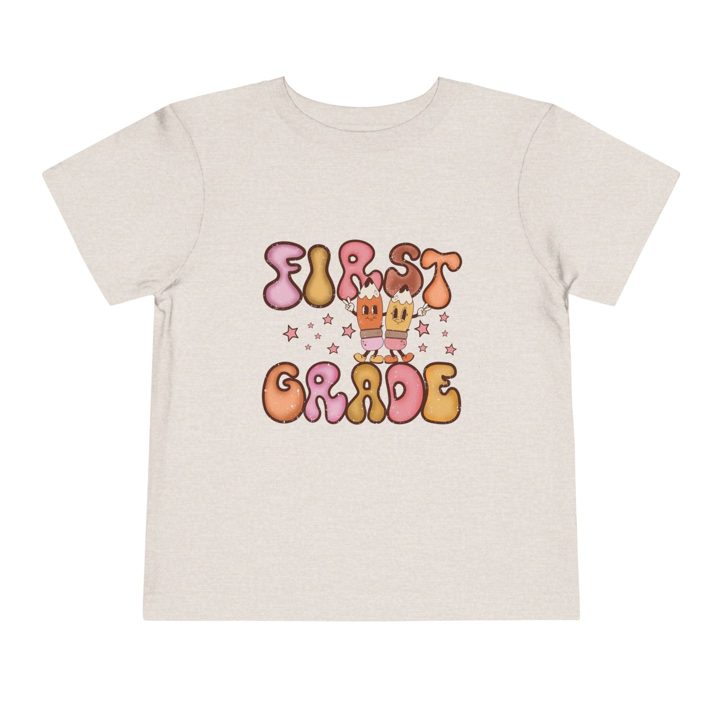 First Grade Bubble Letters T-Shirt | Cute Retro Back to School Kids Tee
