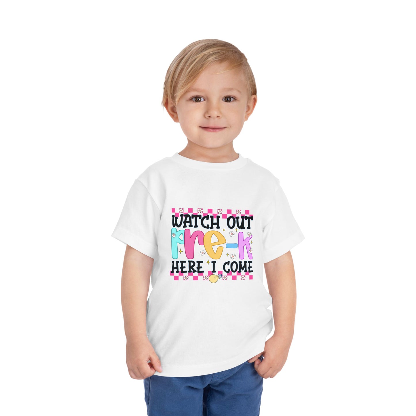 Watch Out Pre-K Shirt - Cute Toddler Back to School Tee, Preschool Here I Come Shirt for Kids, Colorful First Day of Pre-K Outfit