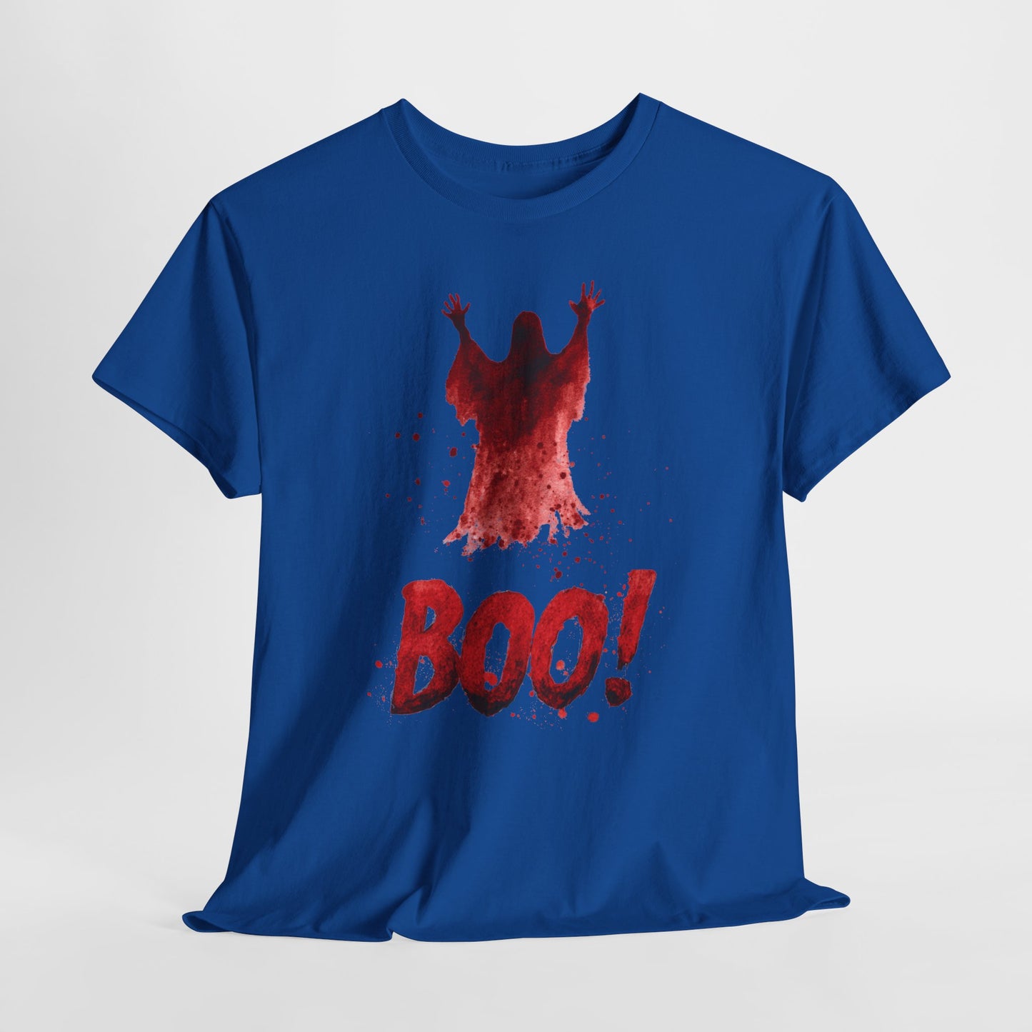 Boo Ghost Halloween T-Shirt - Red Spirit Blood Splatter Horror Tee