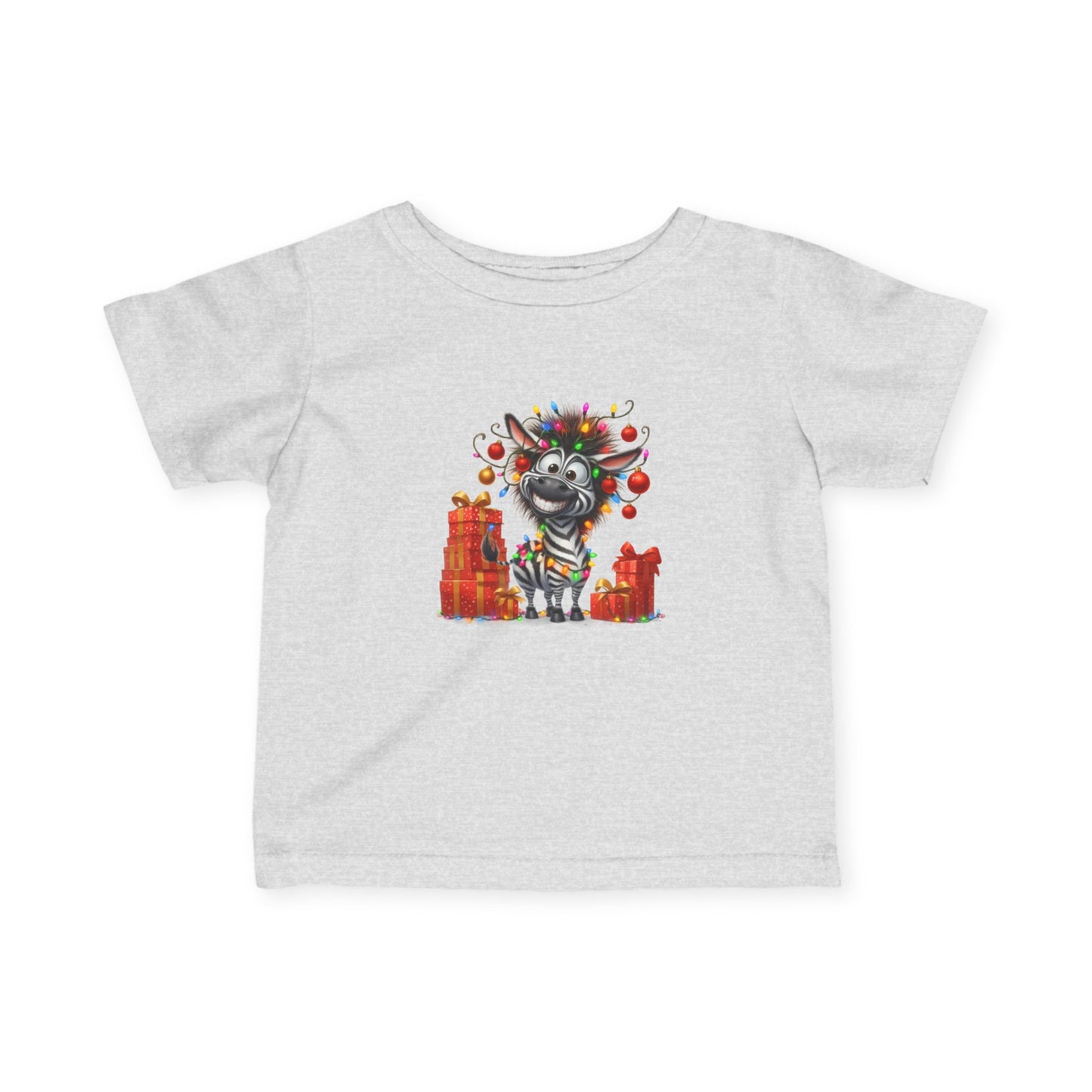 Baby Zebra Christmas Lights Infant T-Shirt – Funny Safari Holiday Tee