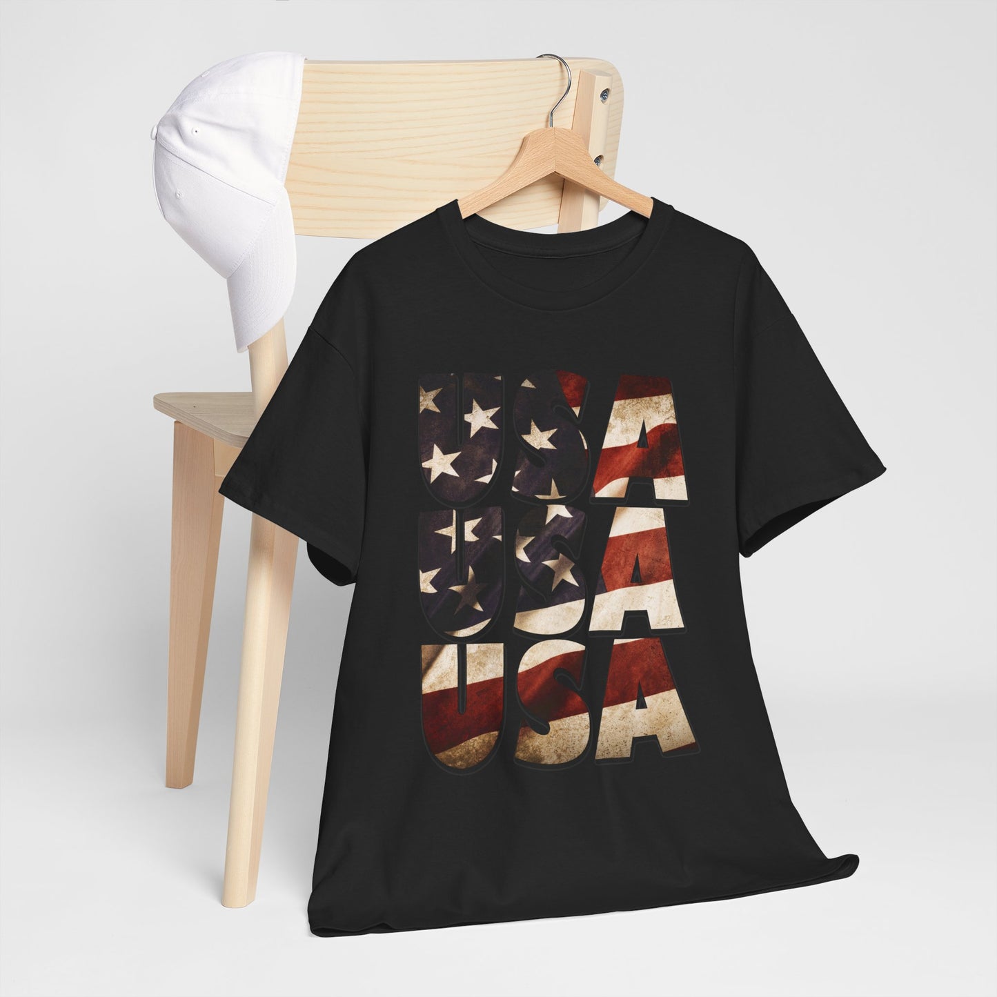 Vintage USA Flag T-Shirt - Distressed American Flag 4th of July Tee