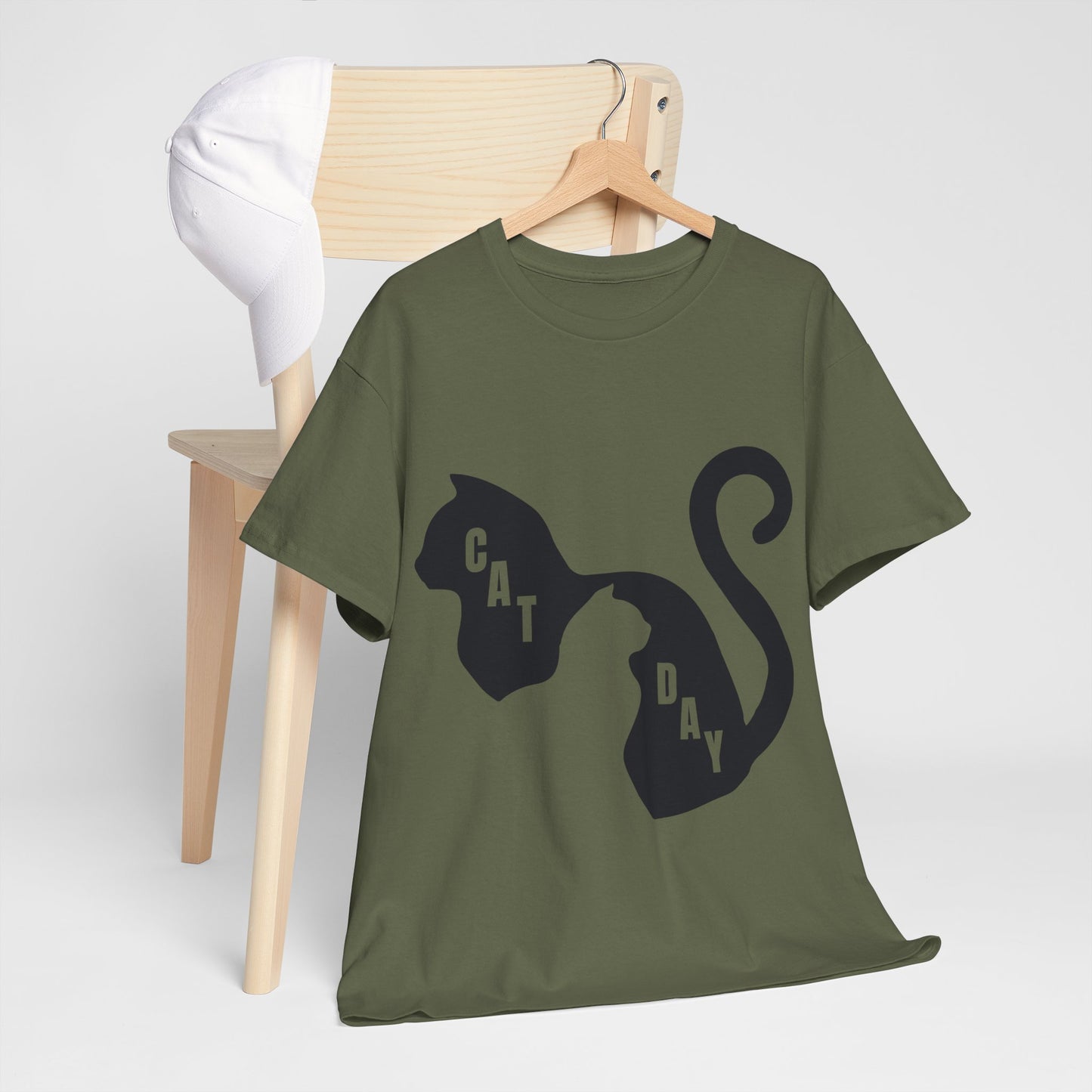Cat Day Minimalist Black Cat Silhouette T-Shirt