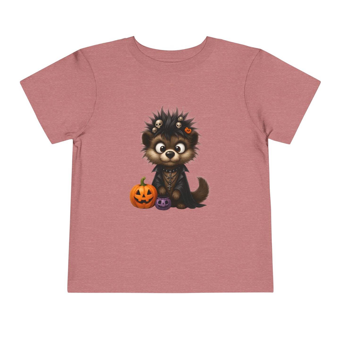 Goth Pup Kids Halloween T-Shirt - Puppy & Jack O' Lantern Toddler Tee