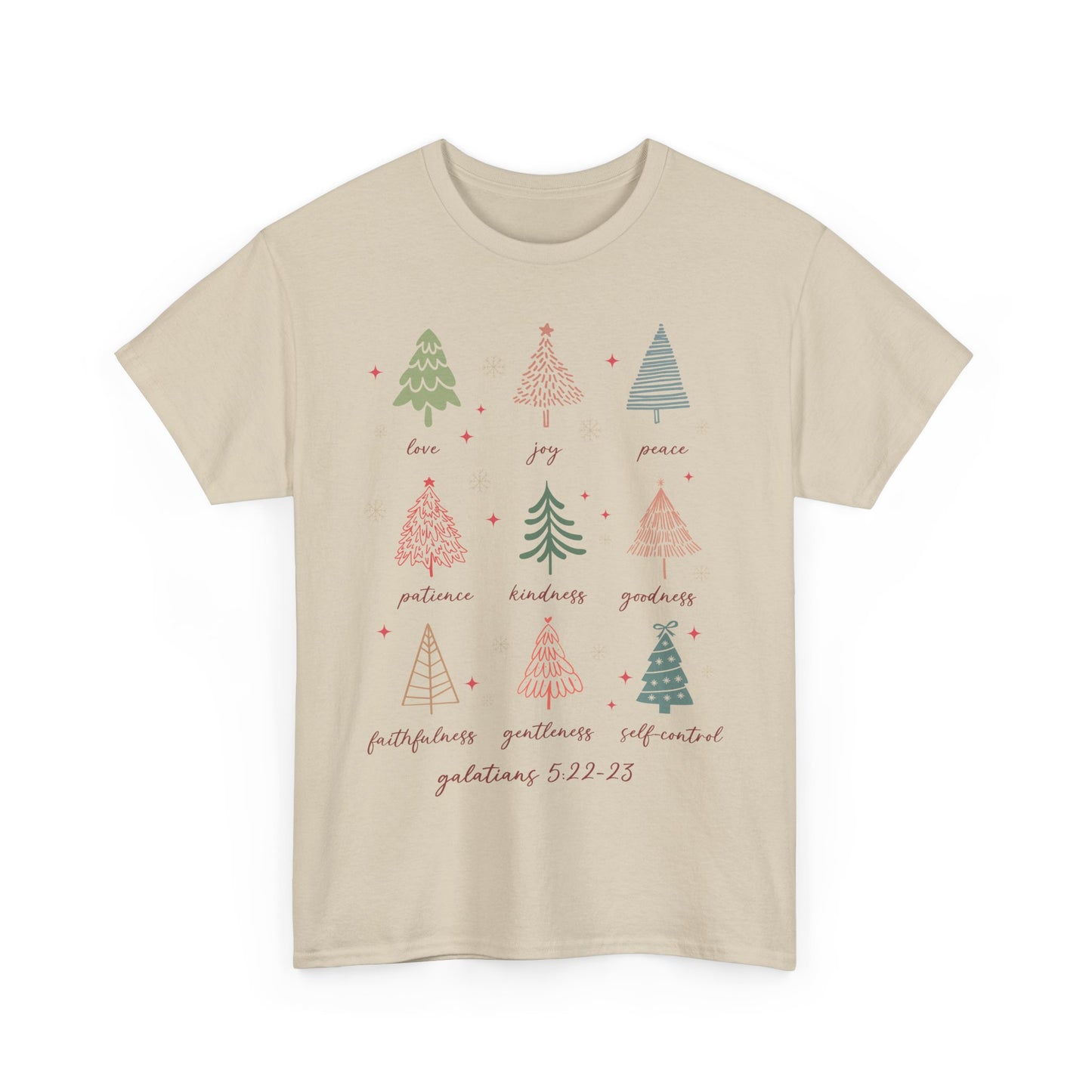 Fruits of the Spirit Christmas T-Shirt - Galatians 5:22-23 Faith Tee