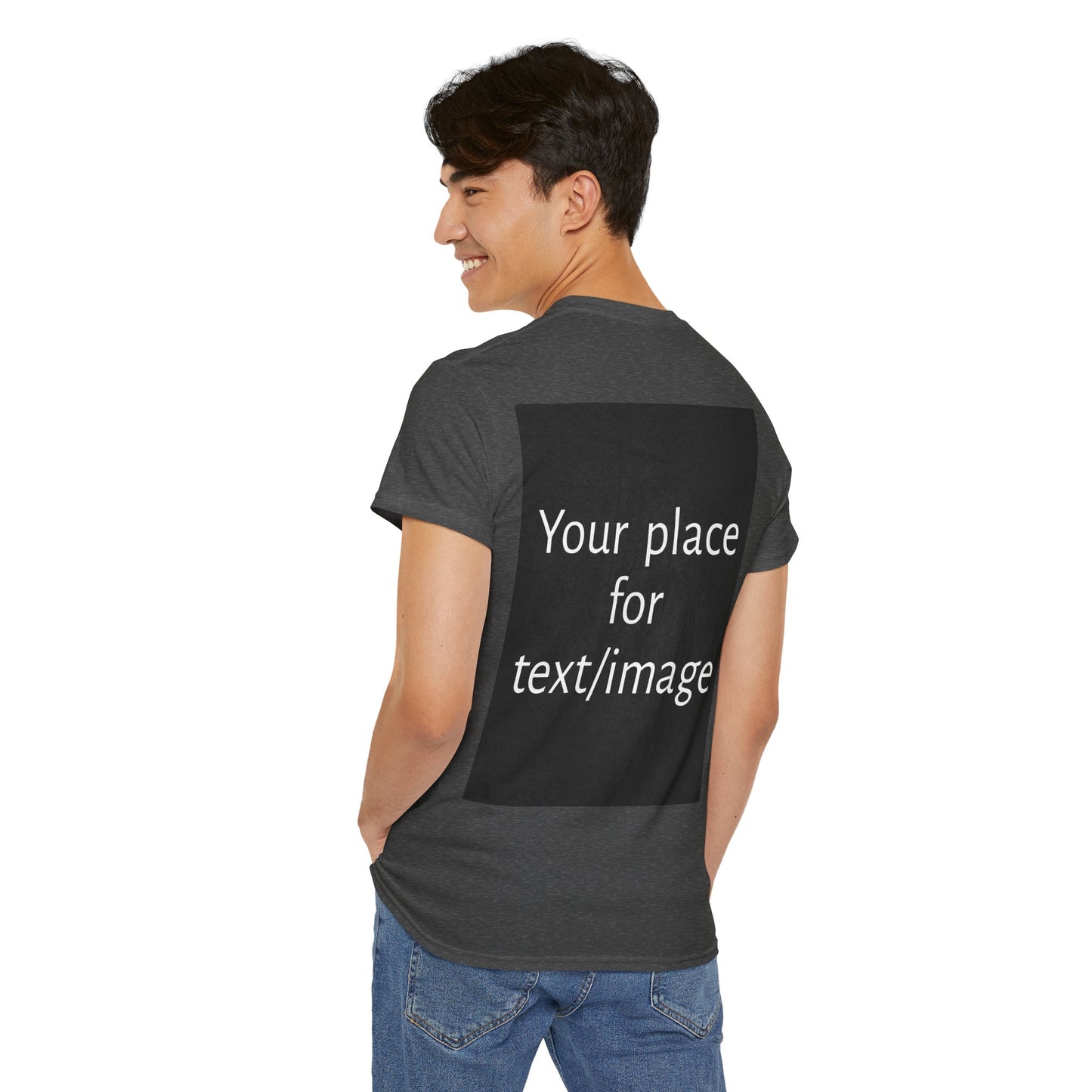 Machen Sie es zu Ihrem – Individuelles T-Shirt mit Vorder- und Rückseite | Personalisiertes T-Shirt für Fotos, Text oder Logos – Ihre Kunst, Ihr T-Shirt