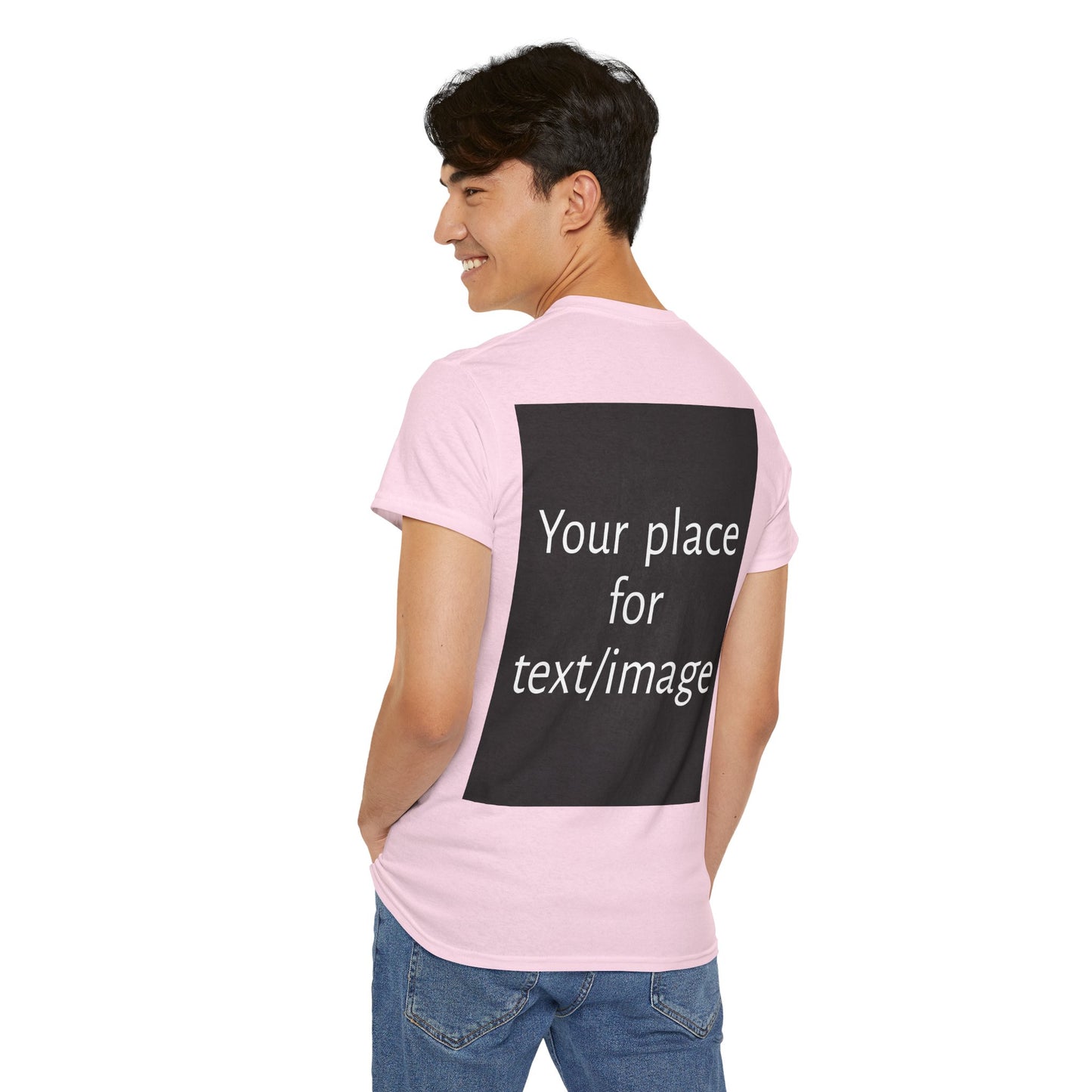 Machen Sie es zu Ihrem – Individuelles T-Shirt mit Vorder- und Rückseite | Personalisiertes T-Shirt für Fotos, Text oder Logos – Ihre Kunst, Ihr T-Shirt