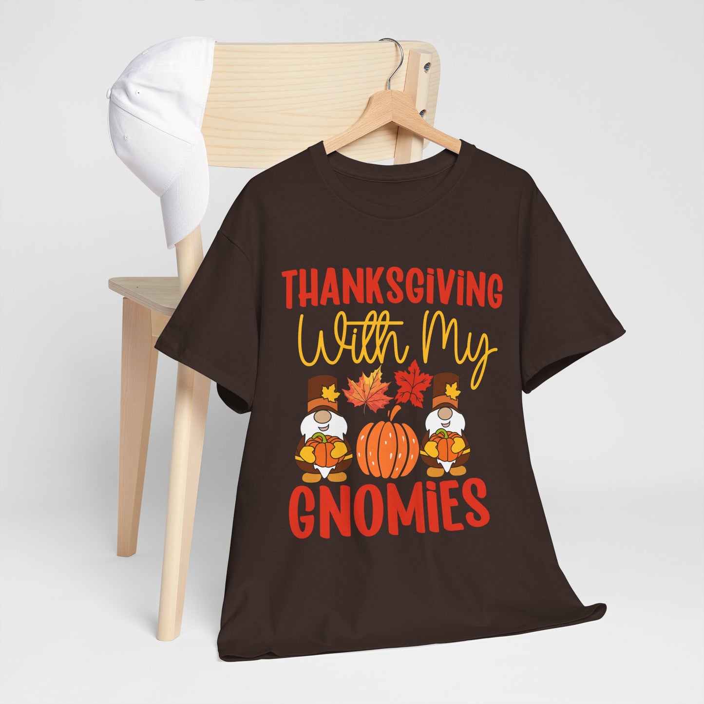Thanksgiving With My Gnomies T-Shirt - Cute Fall Gnome Family Tee