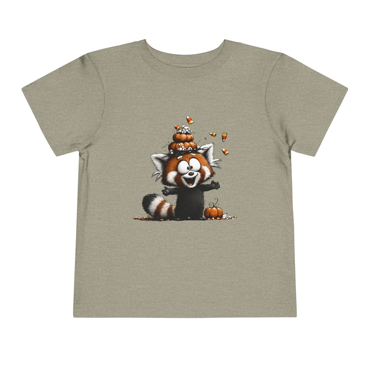 Red Panda Kids Halloween T-Shirt - Candy Corn & Pumpkins Toddler Tee