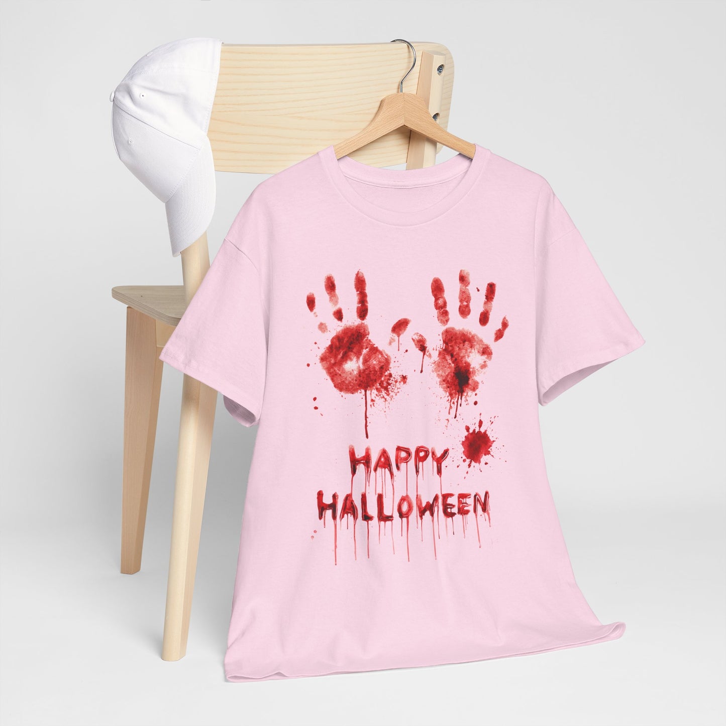 Happy Halloween Blood Handprints T-Shirt - Dripping Horror Tee