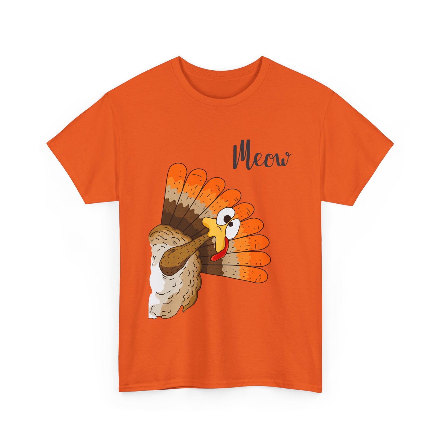 Funny Cat Turkey T-Shirt - Thanksgiving Meow Cat Lover Tee