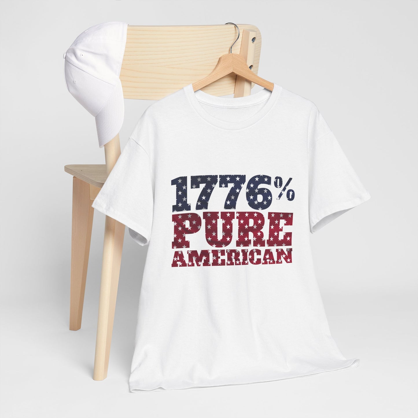 1776 Pure American T-Shirt - Vintage Patriotic USA 4th of July Tee