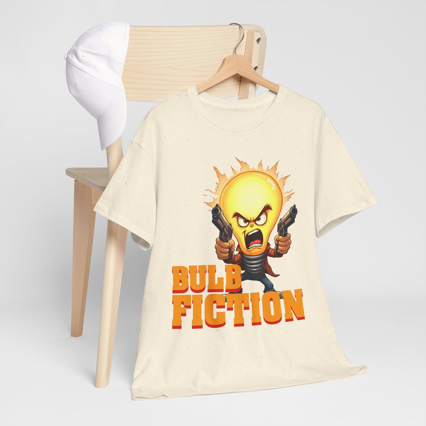 Bulb Fiction Shirt – Funny Movie Parody Tee, Pulp Fiction Lamp Cartoon t-Shirt