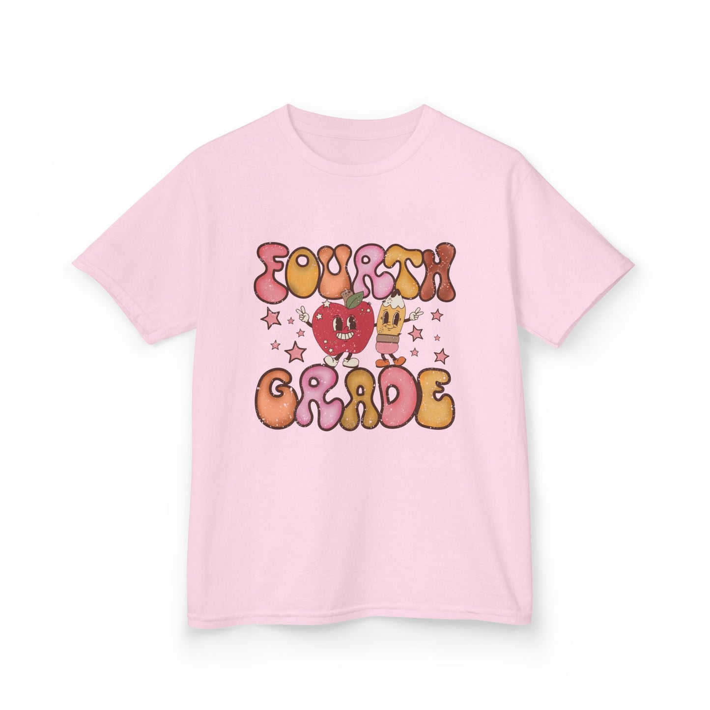 Fourth Grade Bubble Letters T-Shirt | Retro Kawaii Back to School Kids Tee