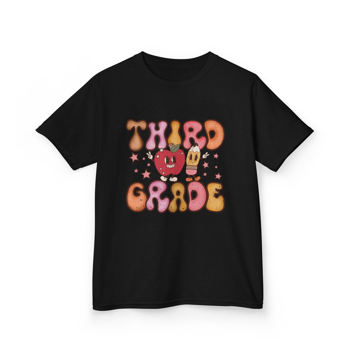 Third Grade Bubble Letters T-Shirt | Cute Retro Back to School Kids Tee