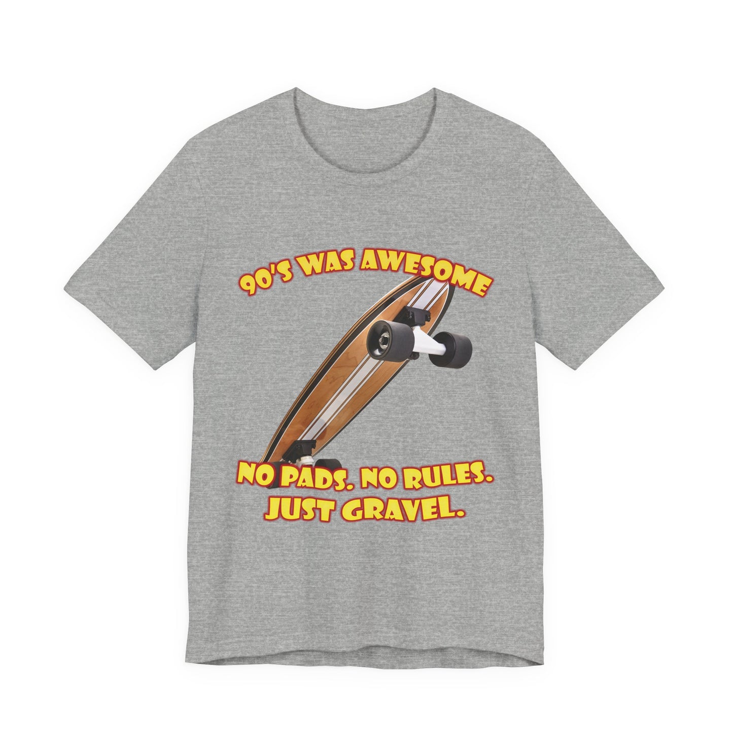 Koszulka do skateboardingu „No Pads No Rules” – koszulka Gravel z lat 90.