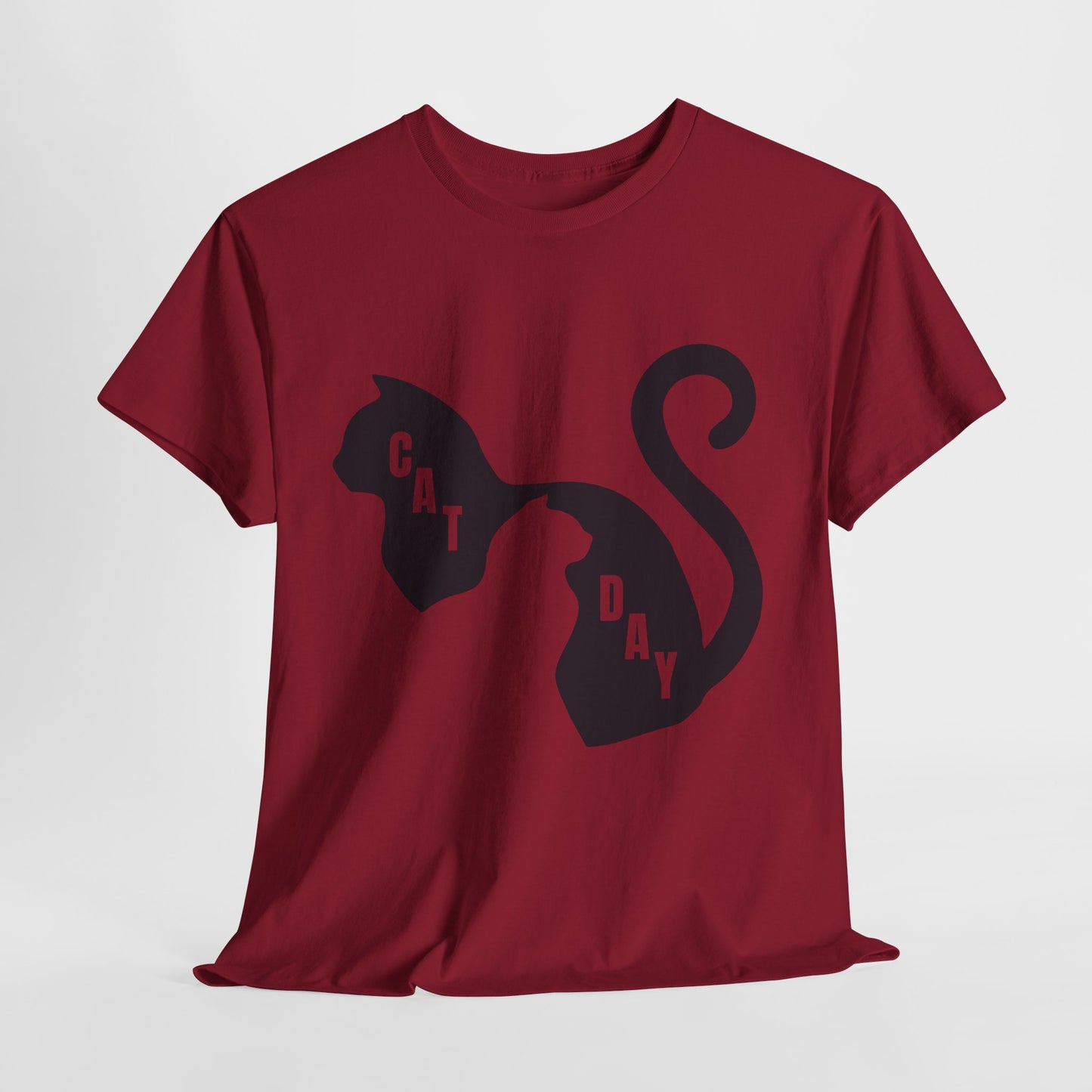 Cat Day Minimalist Black Cat Silhouette T-Shirt
