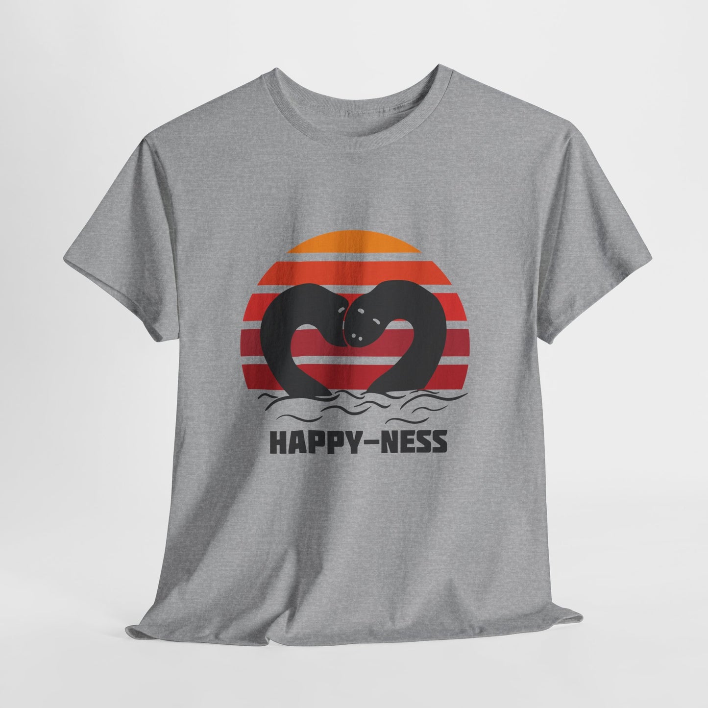 Happy-Ness Loch Ness Shirt - Cute Nessie Heart Retro Sunset Tee - Scotland Souvenir