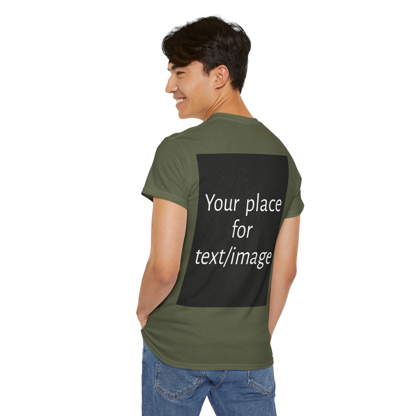 Machen Sie es zu Ihrem – Individuelles T-Shirt mit Vorder- und Rückseite | Personalisiertes T-Shirt für Fotos, Text oder Logos – Ihre Kunst, Ihr T-Shirt