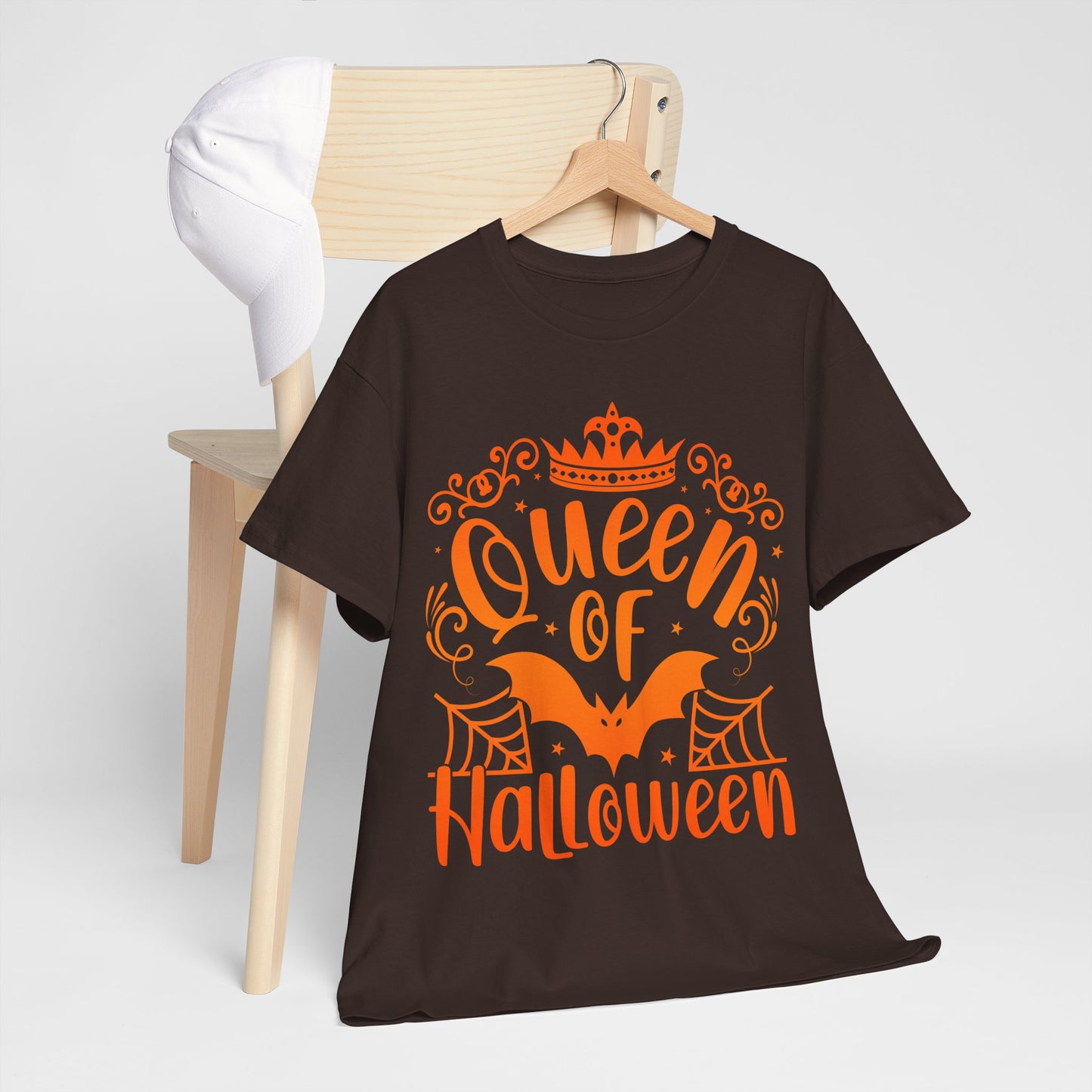 Queen of Halloween T-Shirt - Gothic Spider Web Crown Tee
