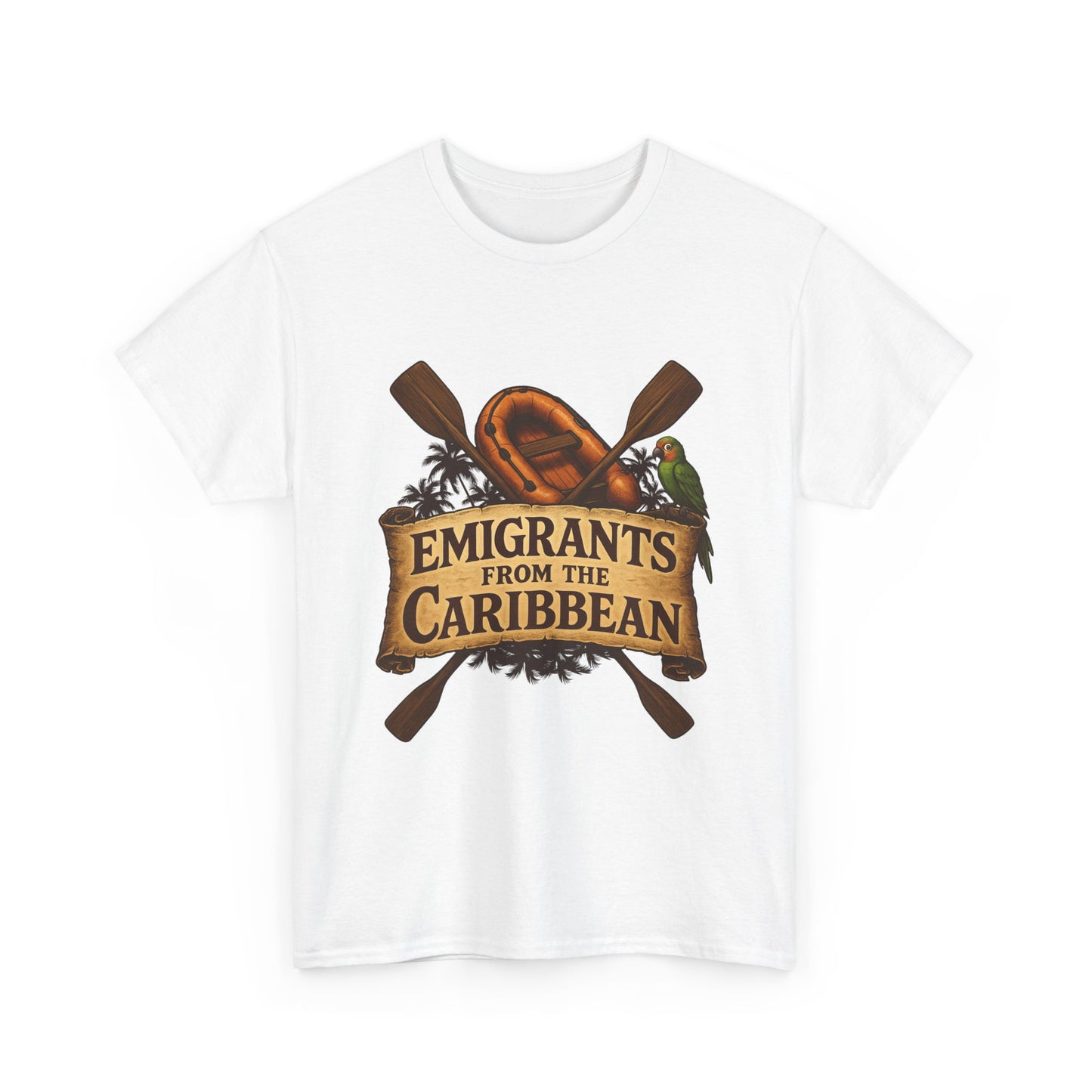 Emigrants from the Caribbean - Funny Pirate-Style Tropical Escape T-Shirt