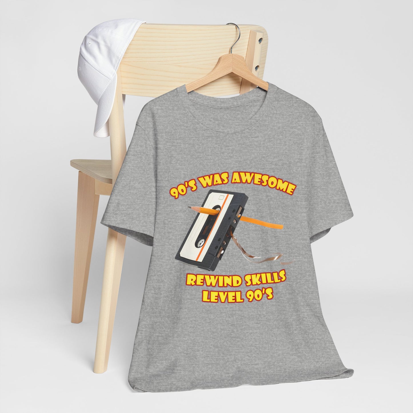 Rewind Skills Level 90er T-Shirt - Kassette mit Bleistift