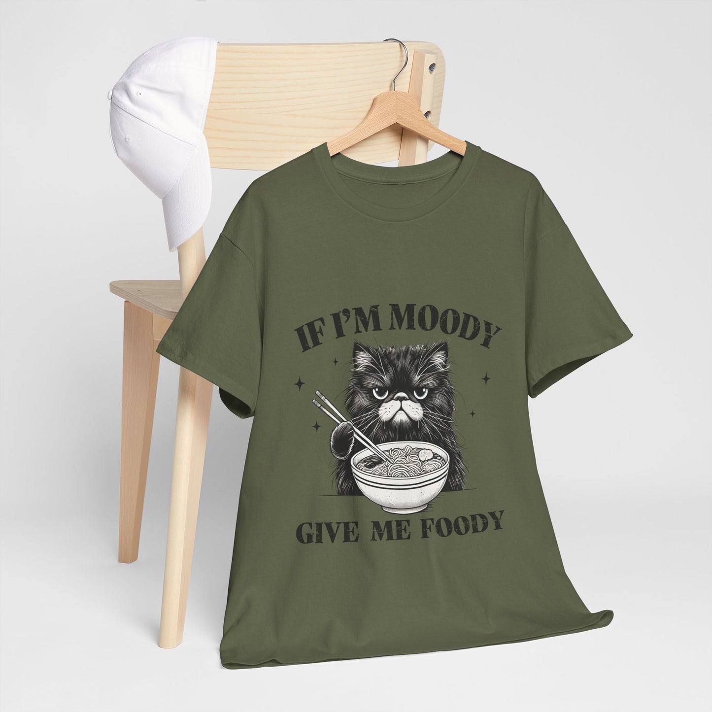 Grumpy Ramen Cat T-Shirt - Moody Kitty Noodles Tee
