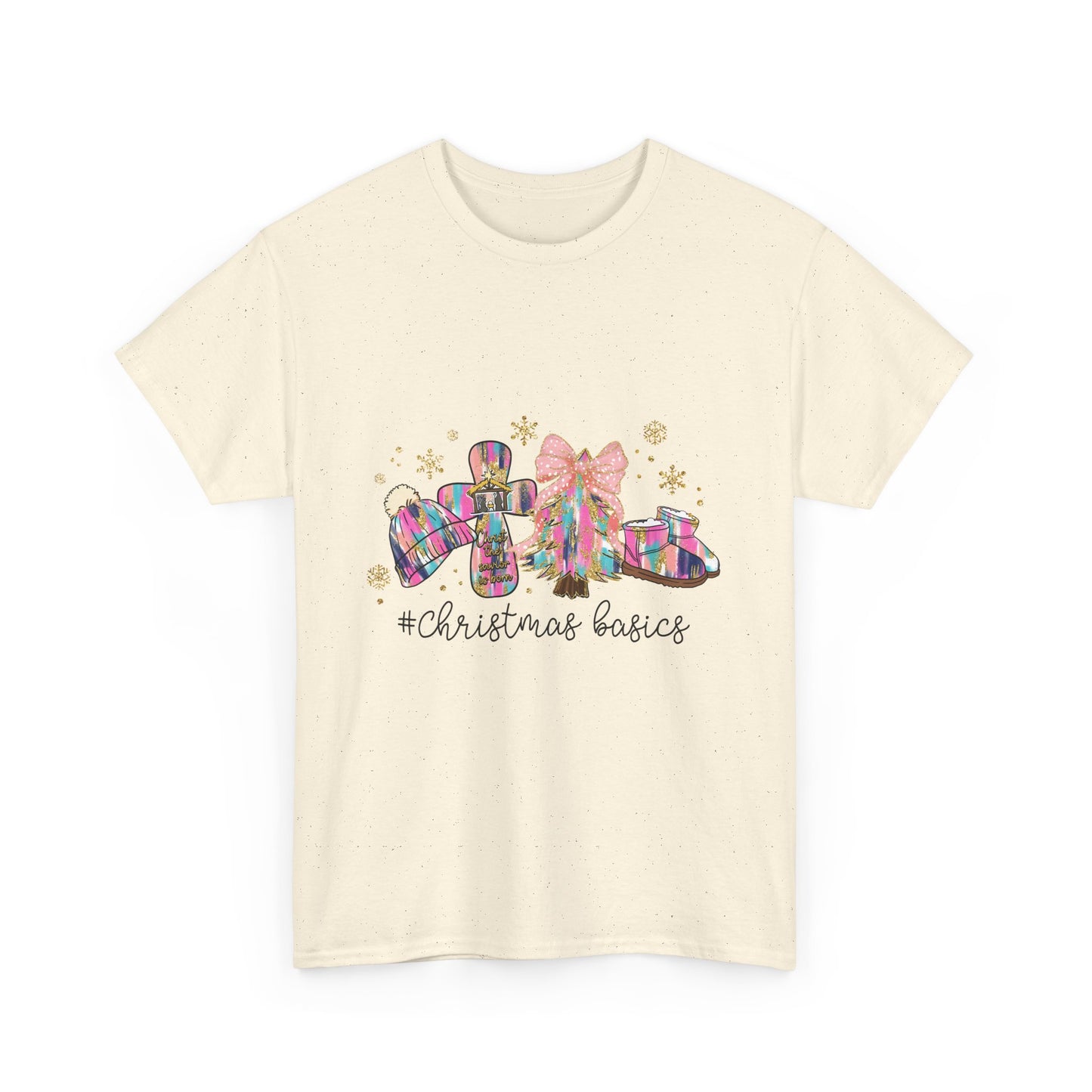 Christ the Savior Is Born T-Shirt - Pastel Nativity Cross Christmas Tee