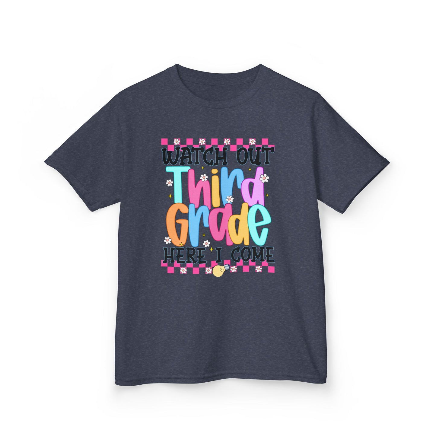 Watch Out Third Grade Shirt - Colorful Kids Back to School Tee, Heavy Cotton T-Shirt for 3rd Grade, First Day of School Outfit