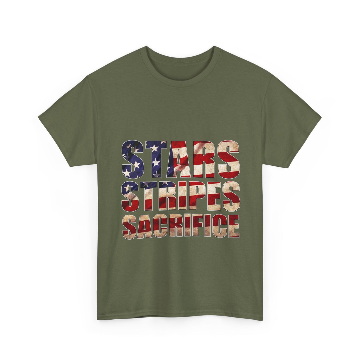Stars Stripes Sacrifice T-Shirt - Patriotic Veteran USA Flag Tee