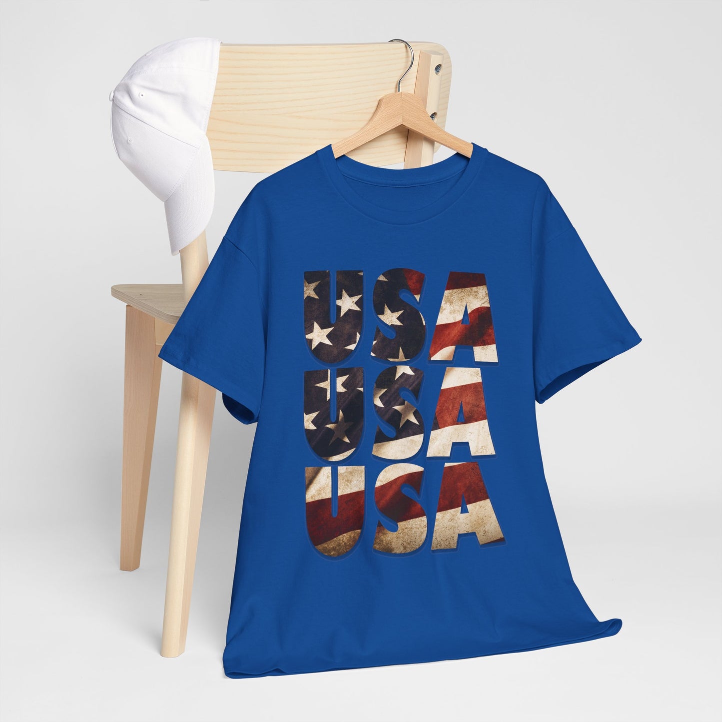 Vintage USA Flag T-Shirt - Distressed American Flag 4th of July Tee