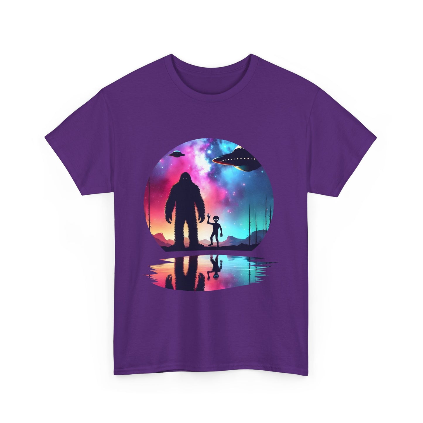 Koszulka z motywem przyjaźni Wielkiej Stopy i Obcych – Retro Vaporwave Galaxy UFO
