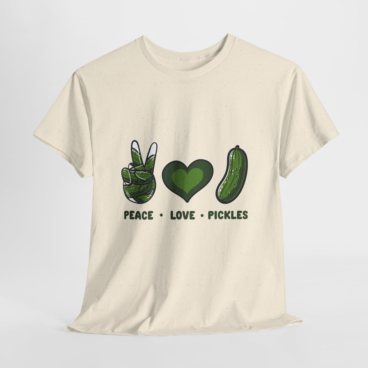 Peace Love Pickles Shirt - Funny Pickle Lover Gift, Retro Cucumber T-Shirt for Women & Men, Foodie Snack Tee with Hippie Vibes