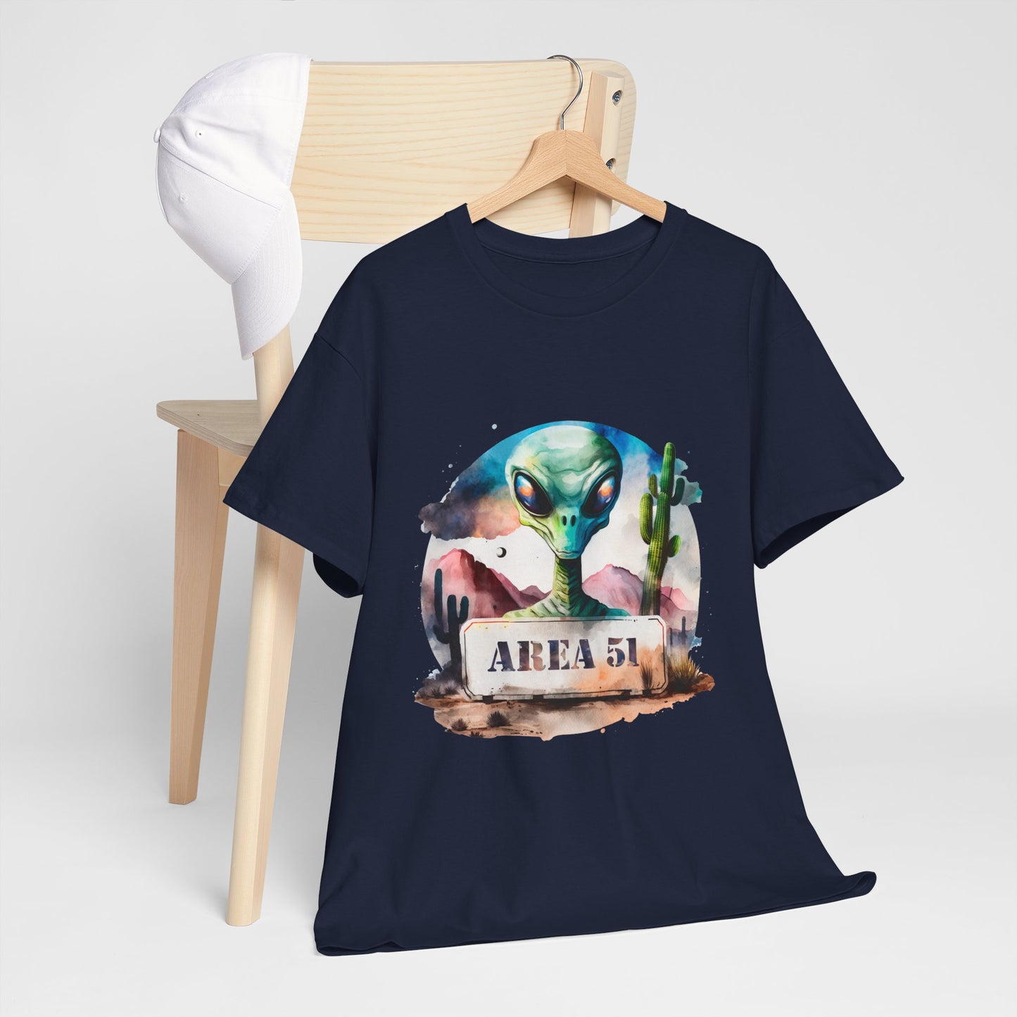 Area 51 Alien Shirt - Watercolor UFO Desert Tee, Roswell Sci-Fi Aesthetic T-Shirt