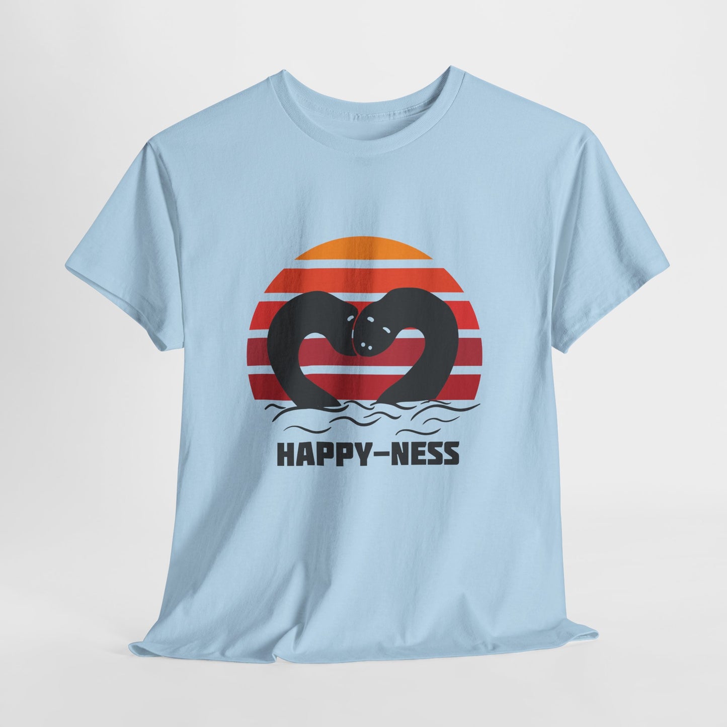 Happy-Ness Loch Ness Shirt - Cute Nessie Heart Retro Sunset Tee - Scotland Souvenir