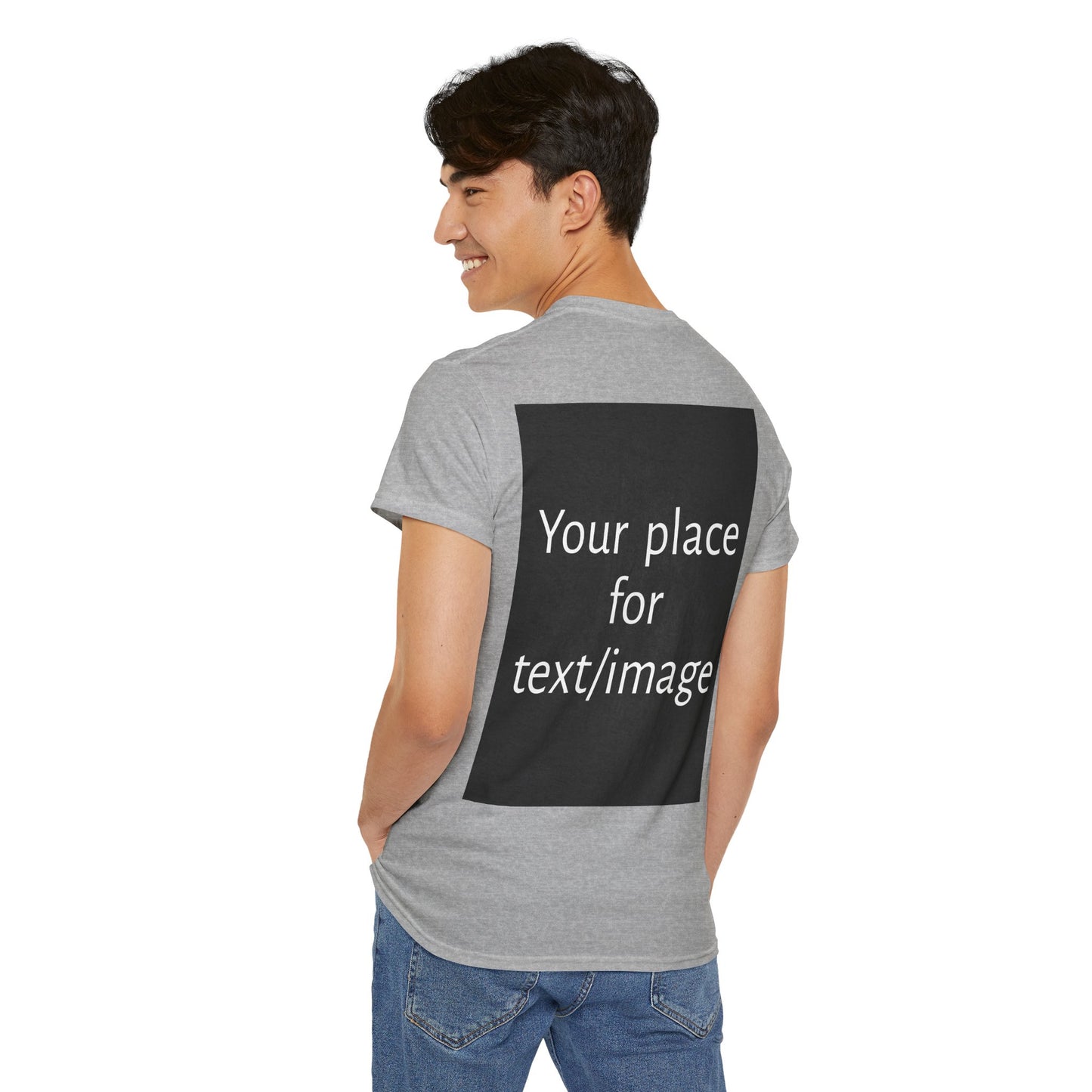 Machen Sie es zu Ihrem – Individuelles T-Shirt mit Vorder- und Rückseite | Personalisiertes T-Shirt für Fotos, Text oder Logos – Ihre Kunst, Ihr T-Shirt