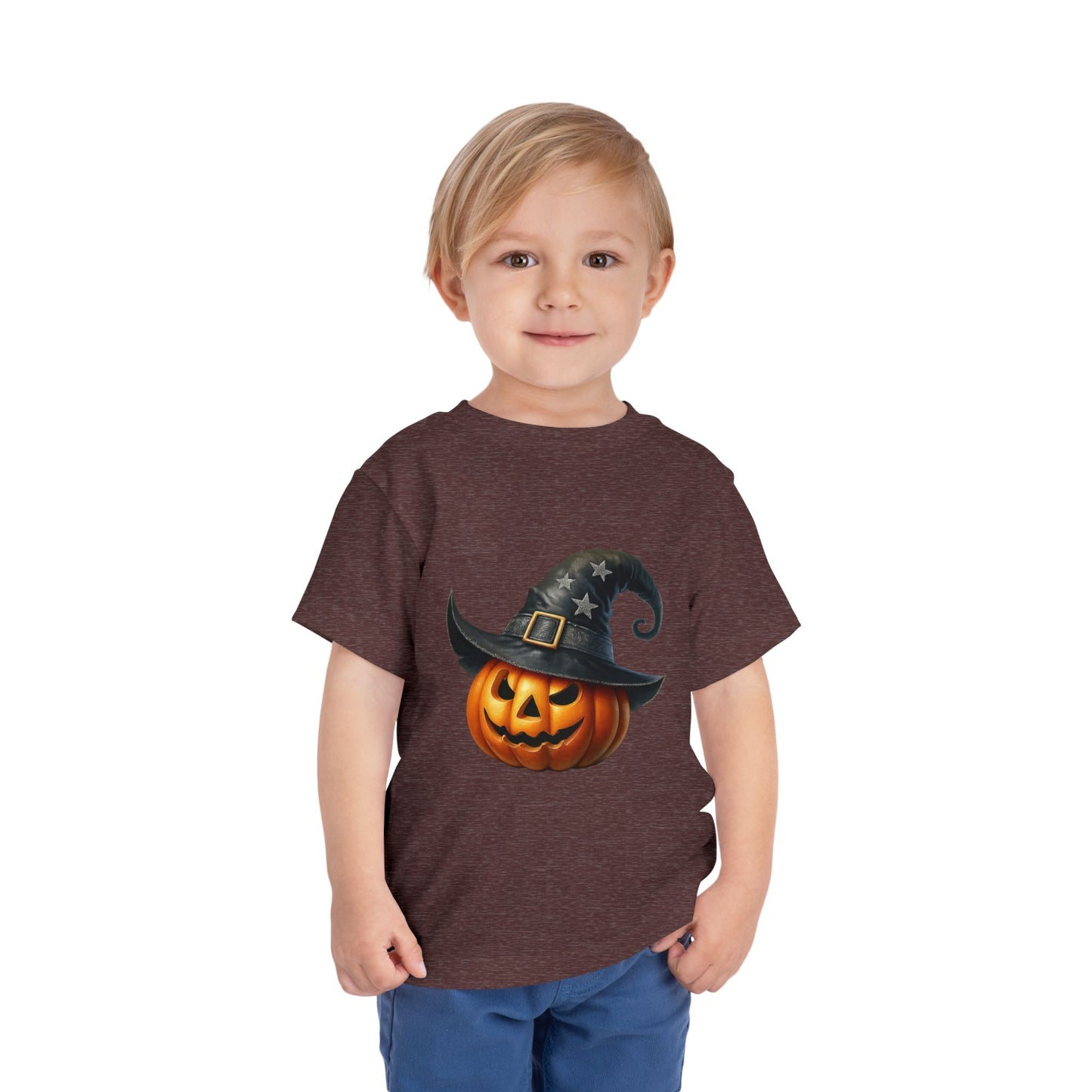Witch Hat Pumpkin Kids T-Shirt - Smiling Jack O' Lantern Toddler Tee