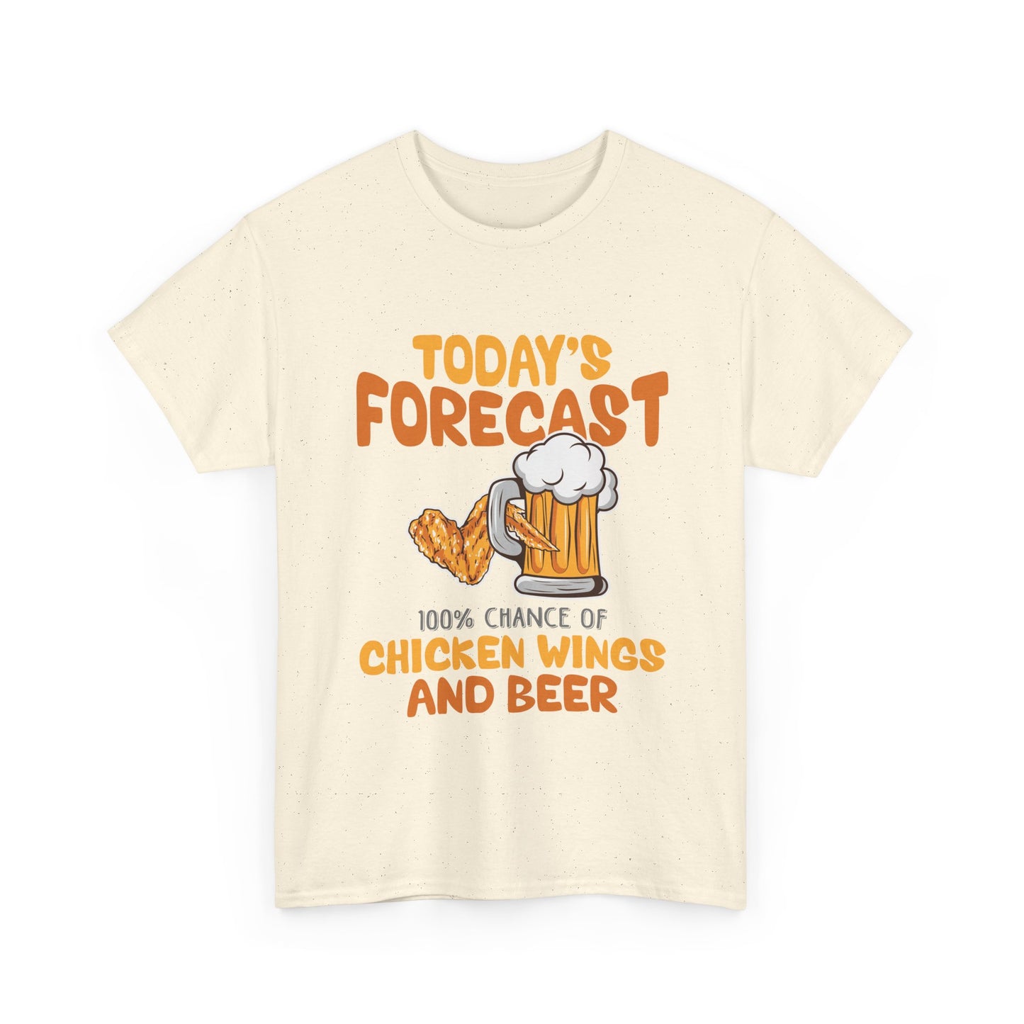 Today's Forecast 100% Chicken Wings & Beer T-Shirt - Funny Tailgate BBQ Tee