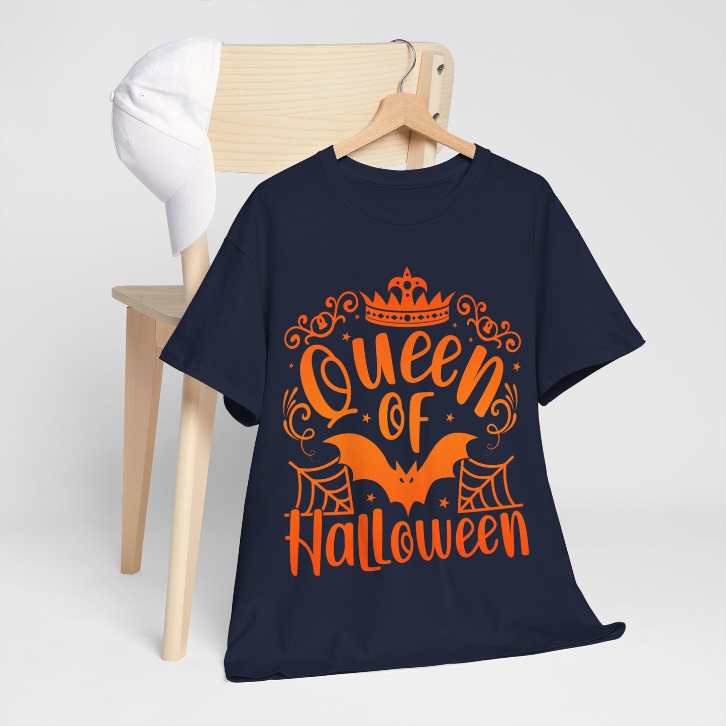 Queen of Halloween T-Shirt - Gothic Spider Web Crown Tee